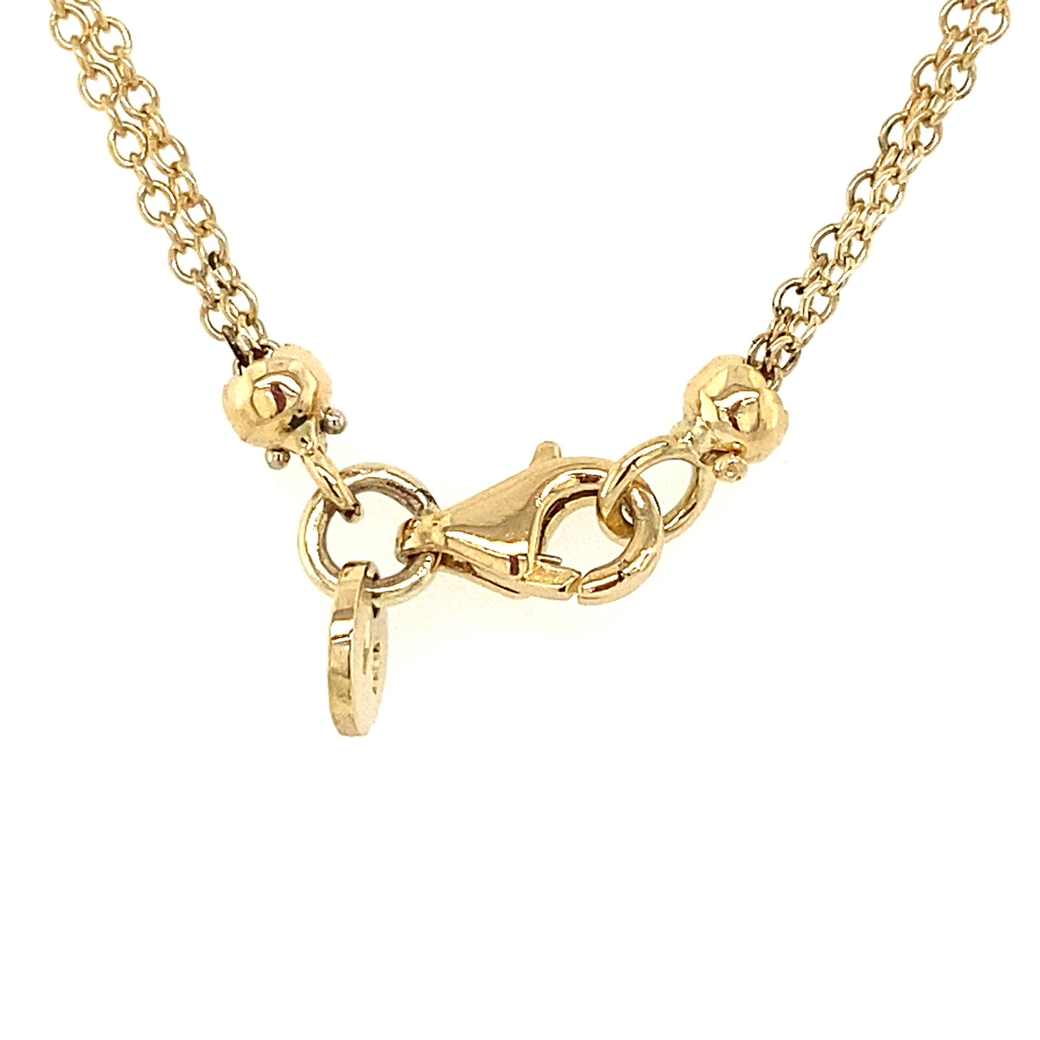 Gold necklace with citrine and diamond pendant 18 karat