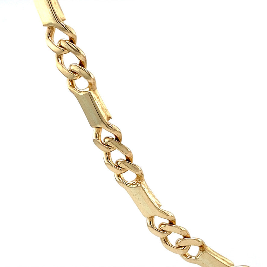 Men's gold fantasy necklace 80 cm 14 karat