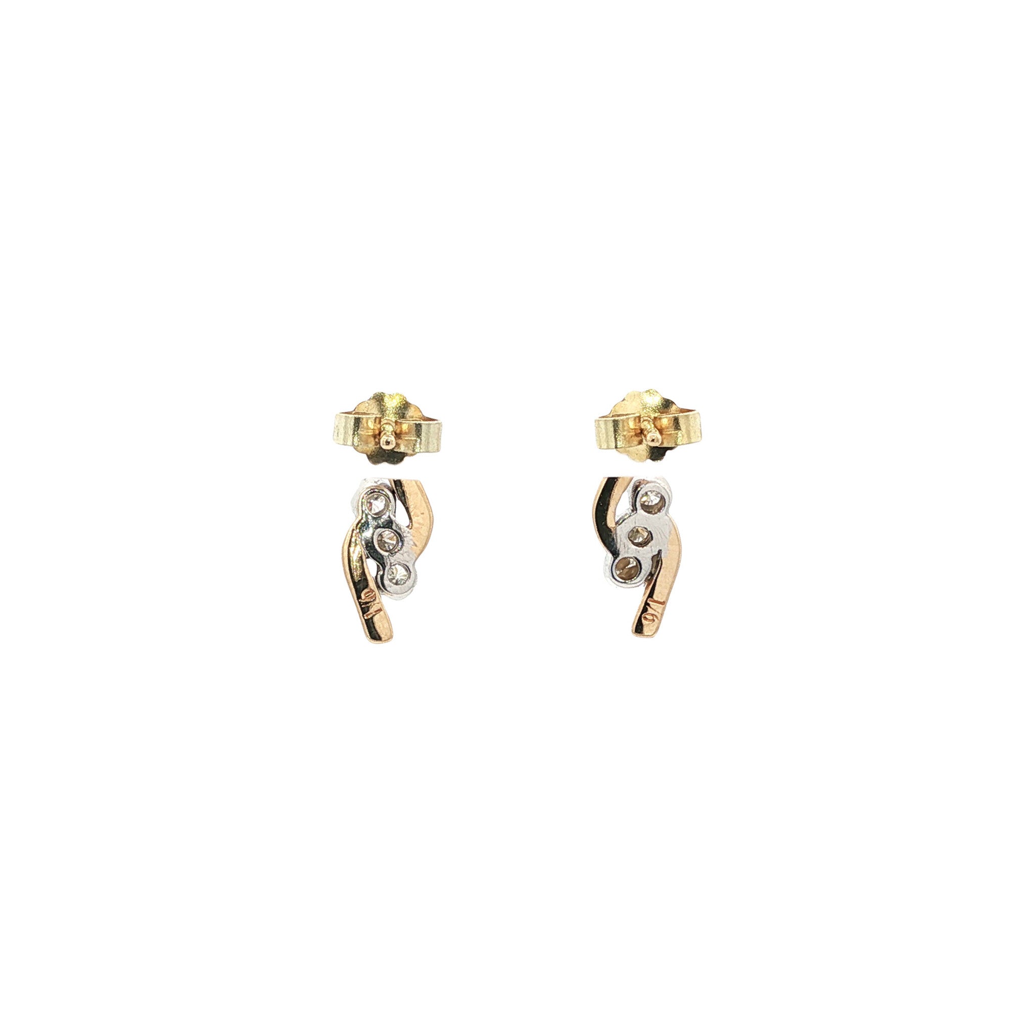 14 karat gold diamond stud earrings