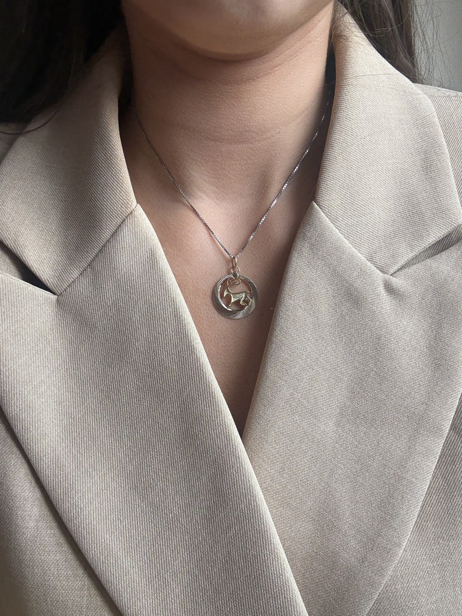 Gold Capricorn pendant 14 karat