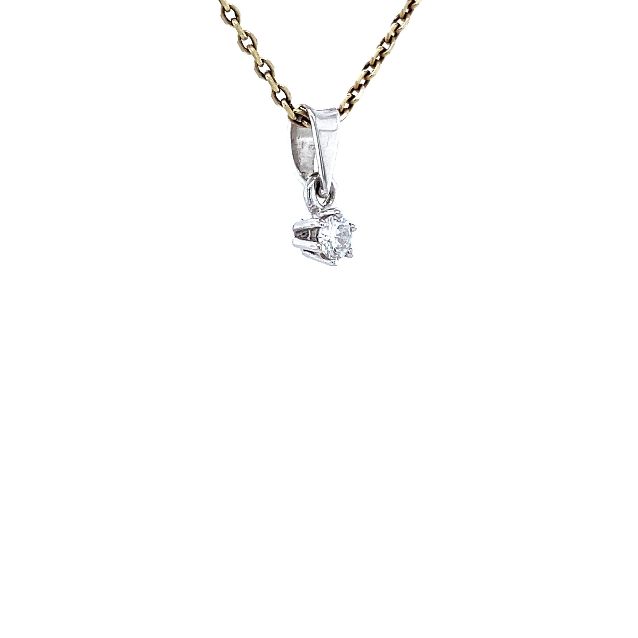 White gold solitaire pendant with diamond 18 karat* new