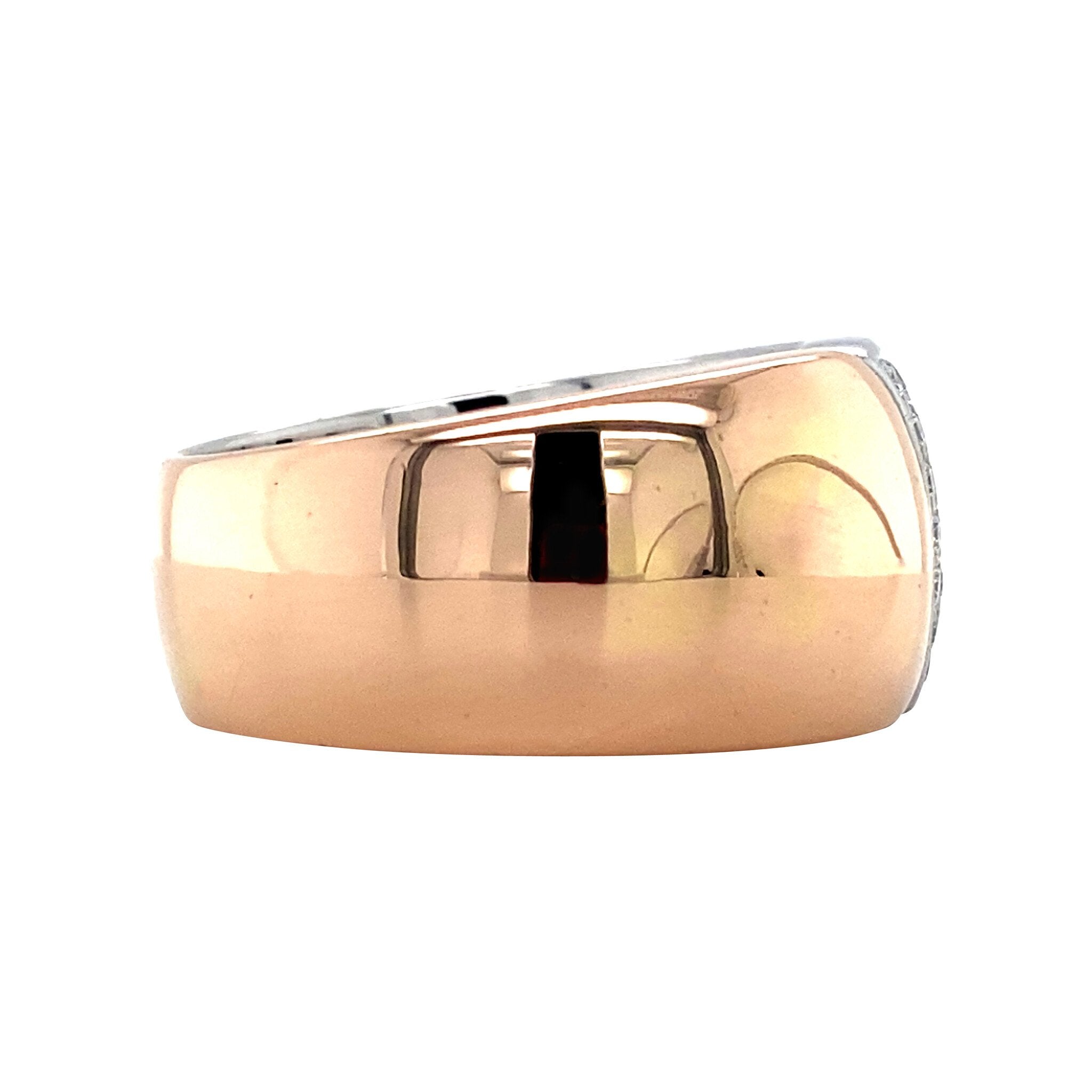 Bicolour gold ring with diamond by Le Chic 14 karat