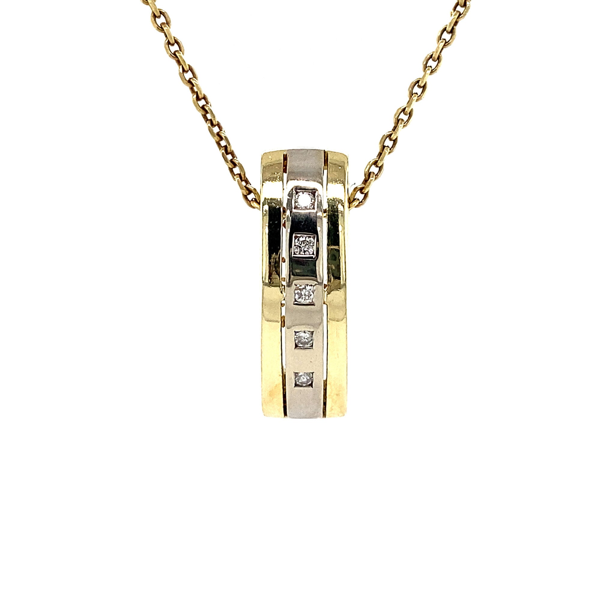 Gold pendant with diamond 14 kt