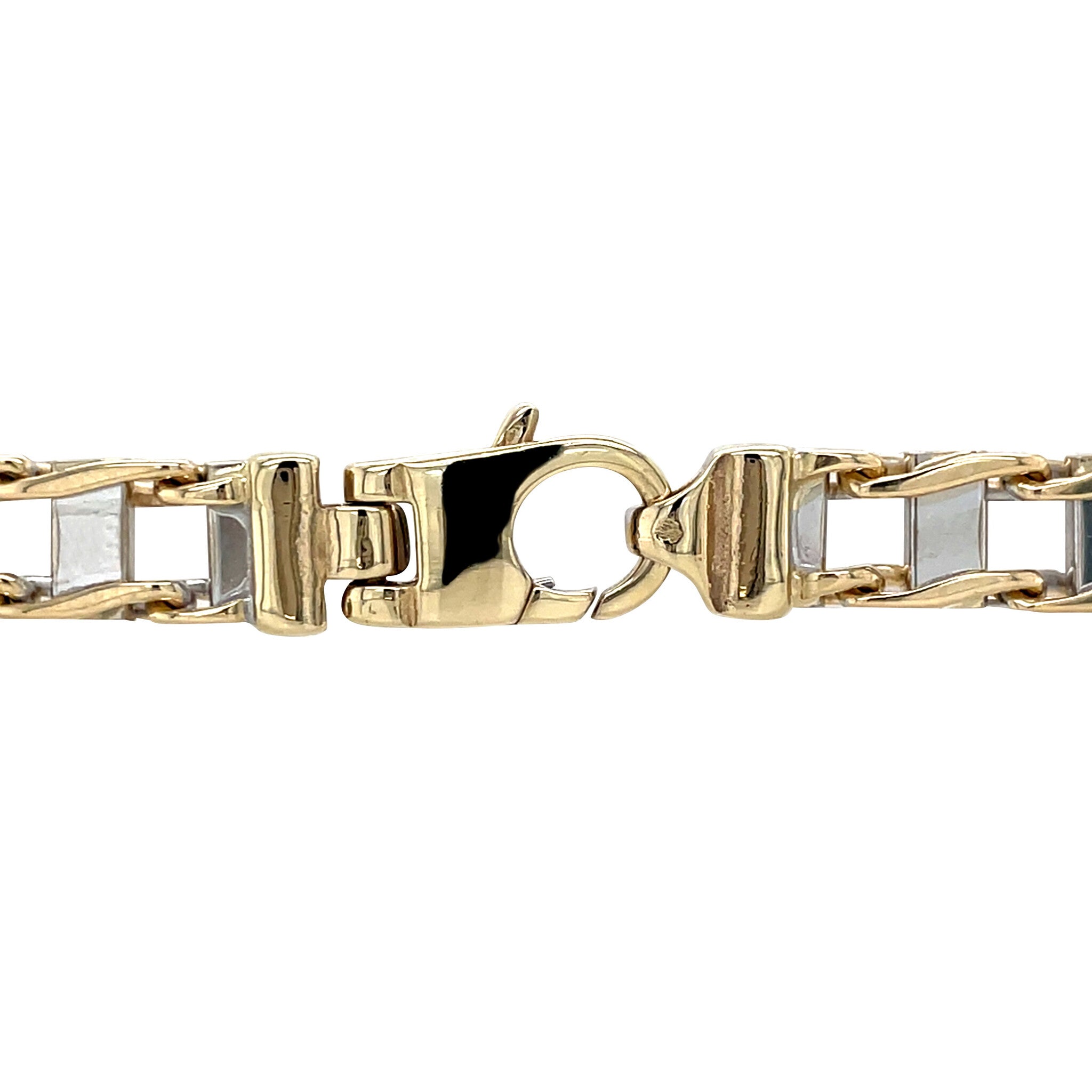 Bicolour gold bracelet 19 cm 14 karat