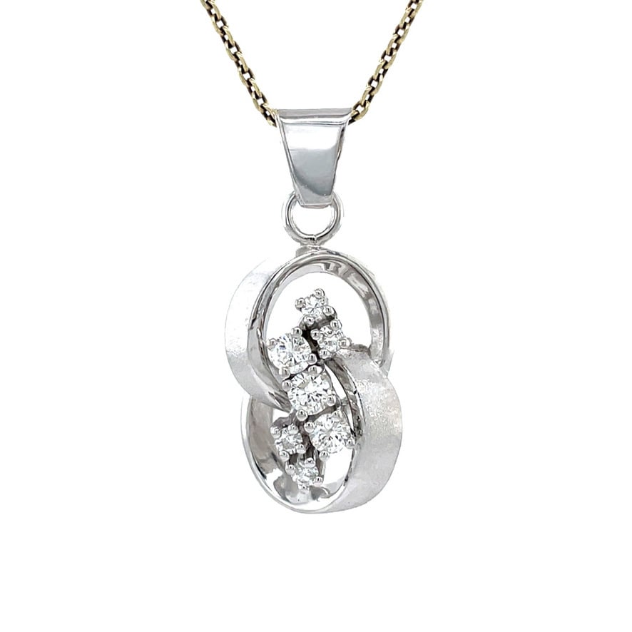 White gold pendant with diamond 14 karat