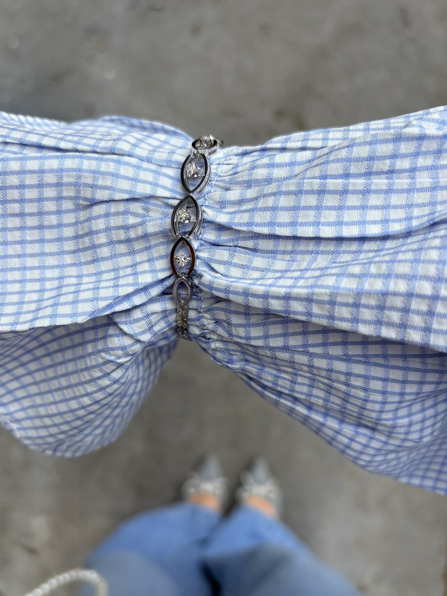 White gold bracelet with diamond 14 karat