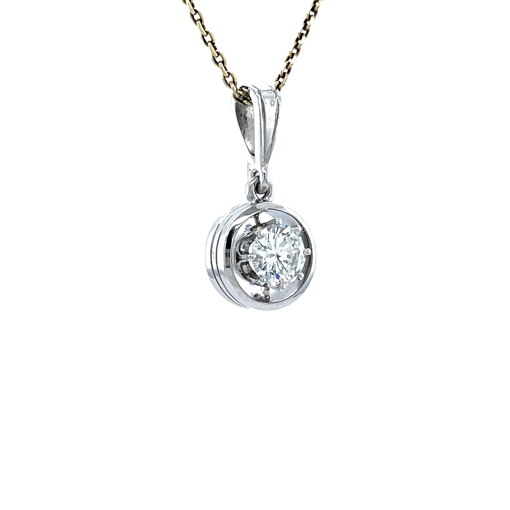 White gold pendant with diamond 0.70ct. 14 karat