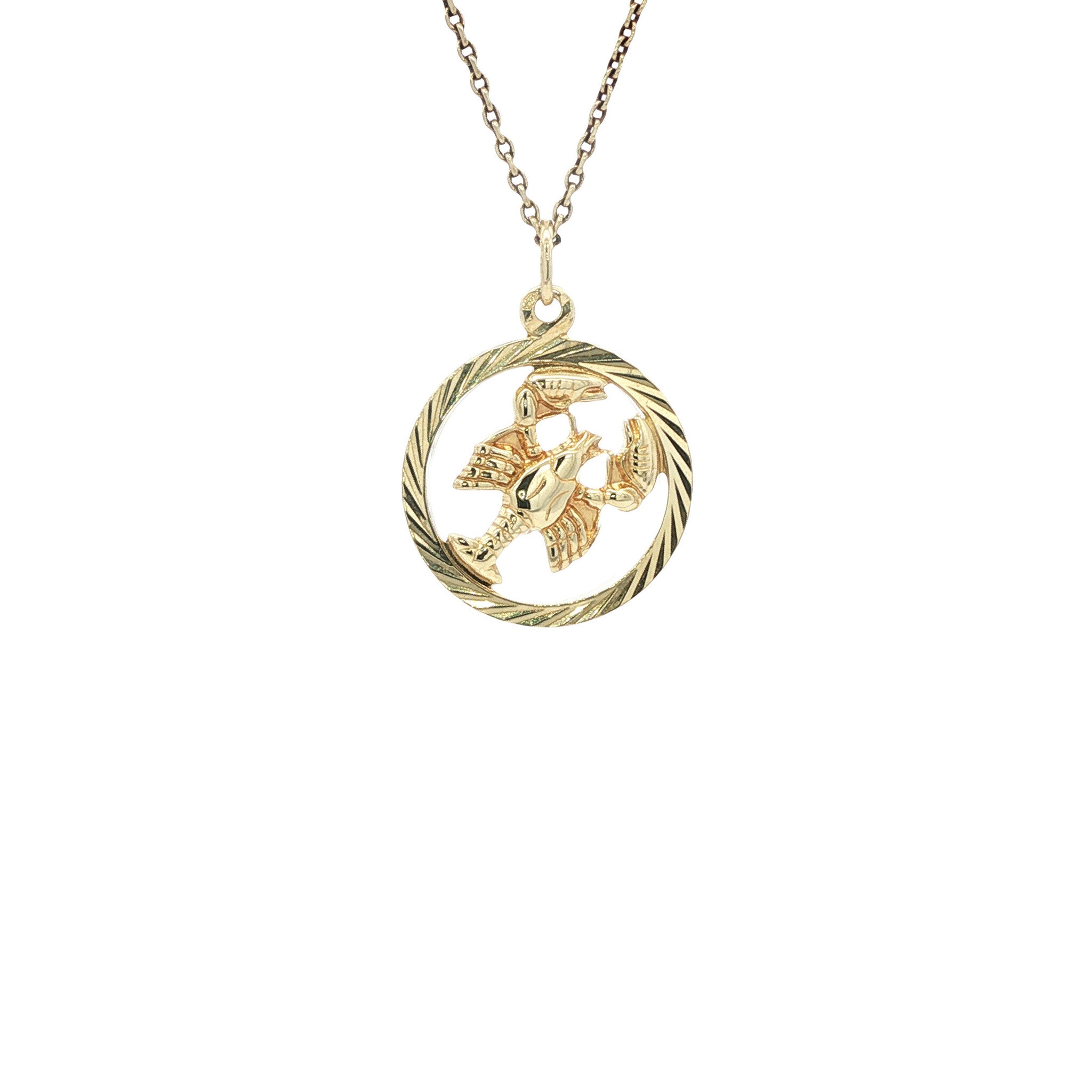 Gouden sterrenbeeld hanger kreeft 14 karaat