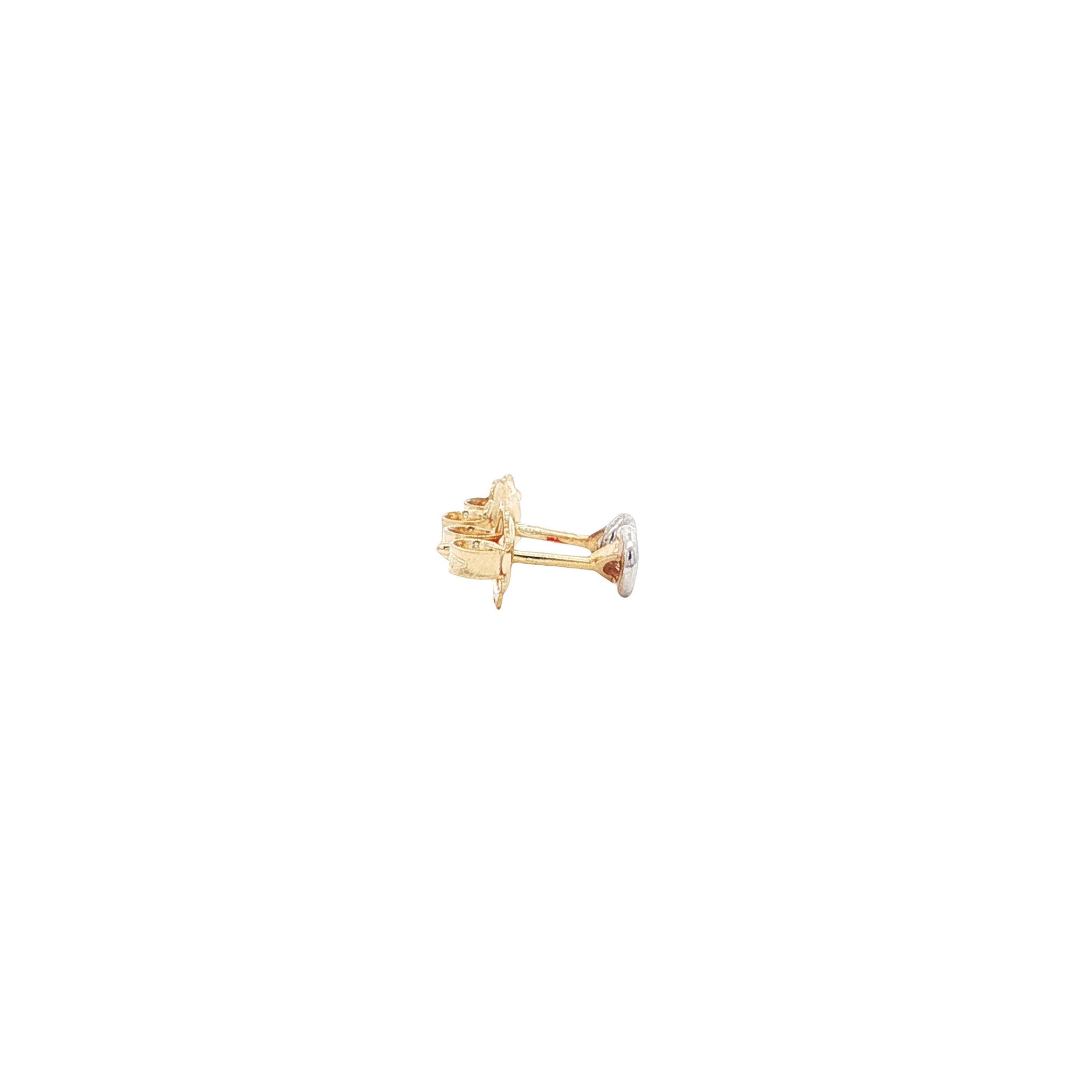 Gold solitaire stud earrings with diamond 14 karat*new