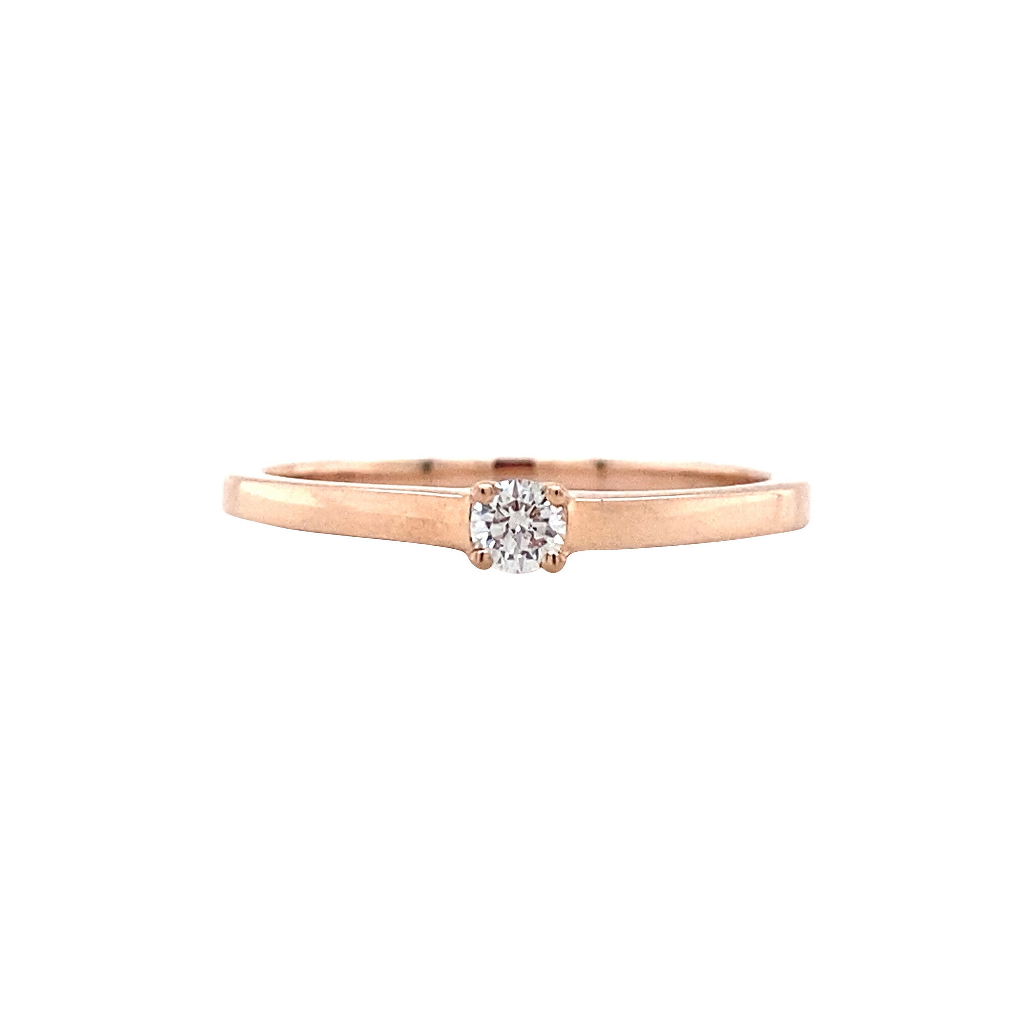Rose gold solitaire ring with diamond 14 kt* new