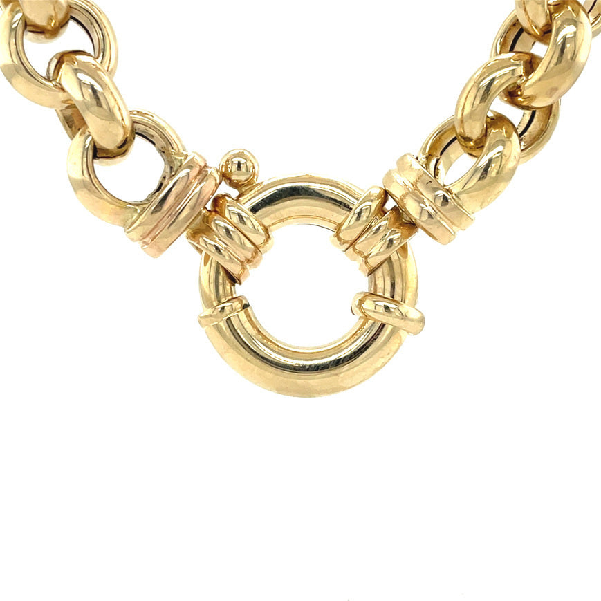 Gold jasseron necklace 50 cm 14 karat
