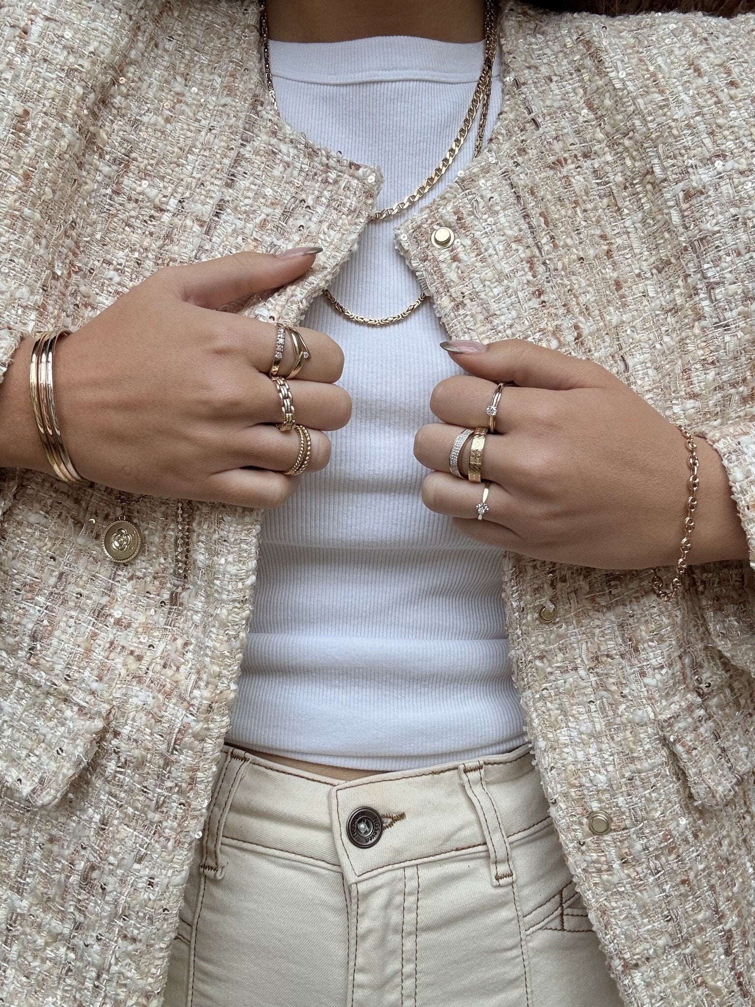 White gold smooth bangle 14 karat