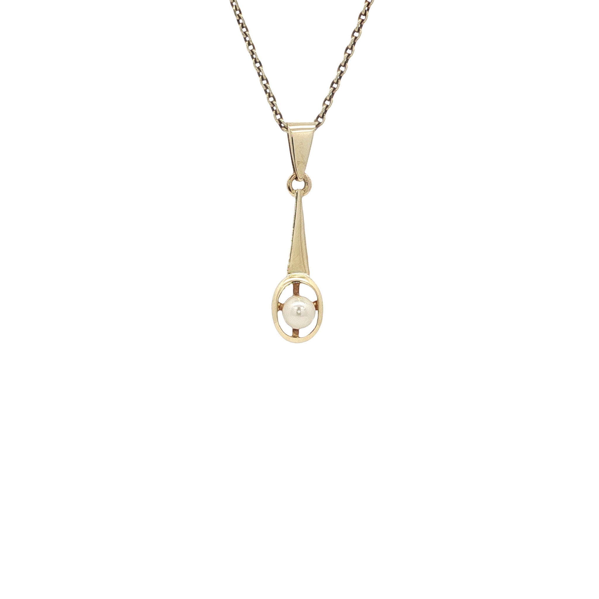 Gouden hanger met parel 14