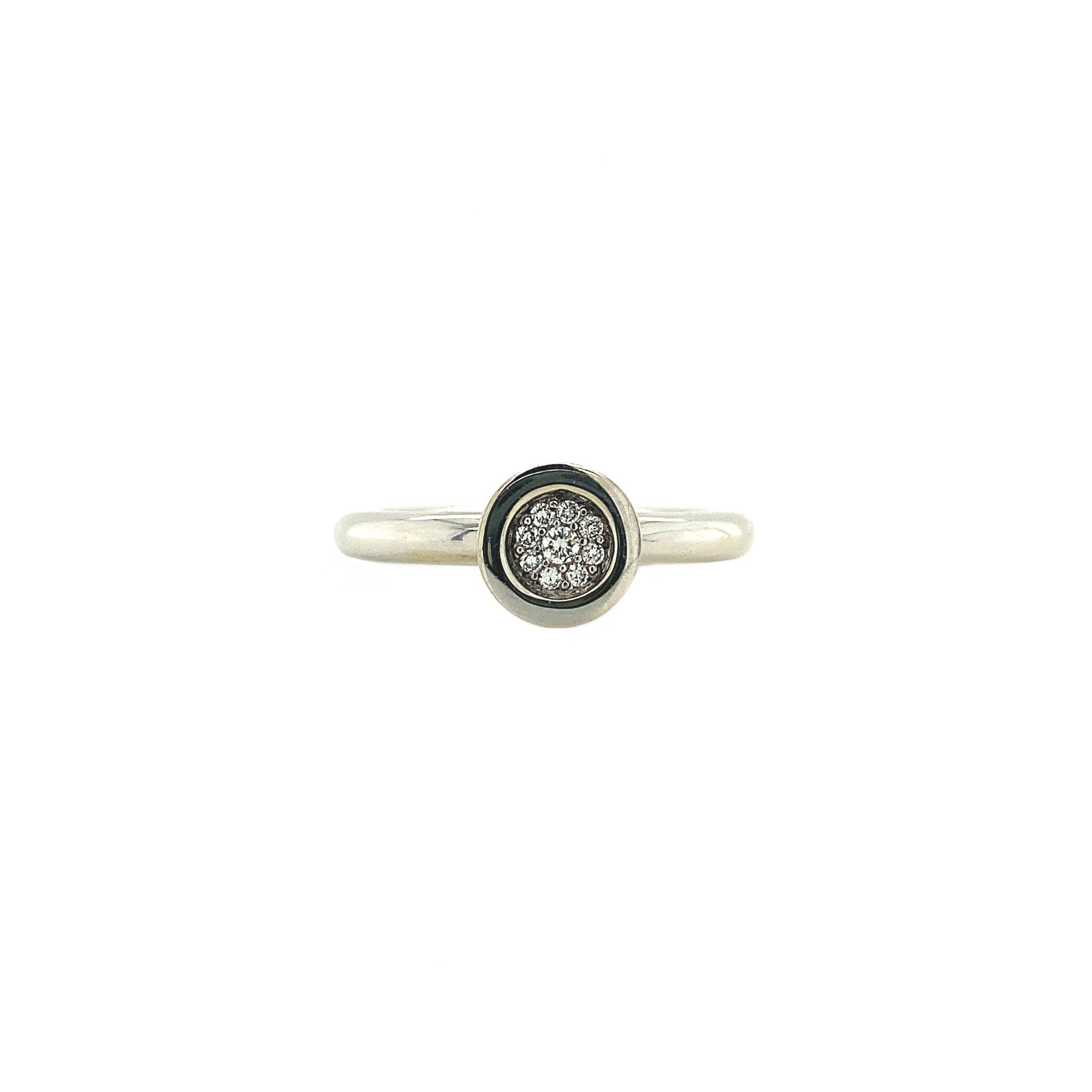 White gold ring with diamond 14 karat