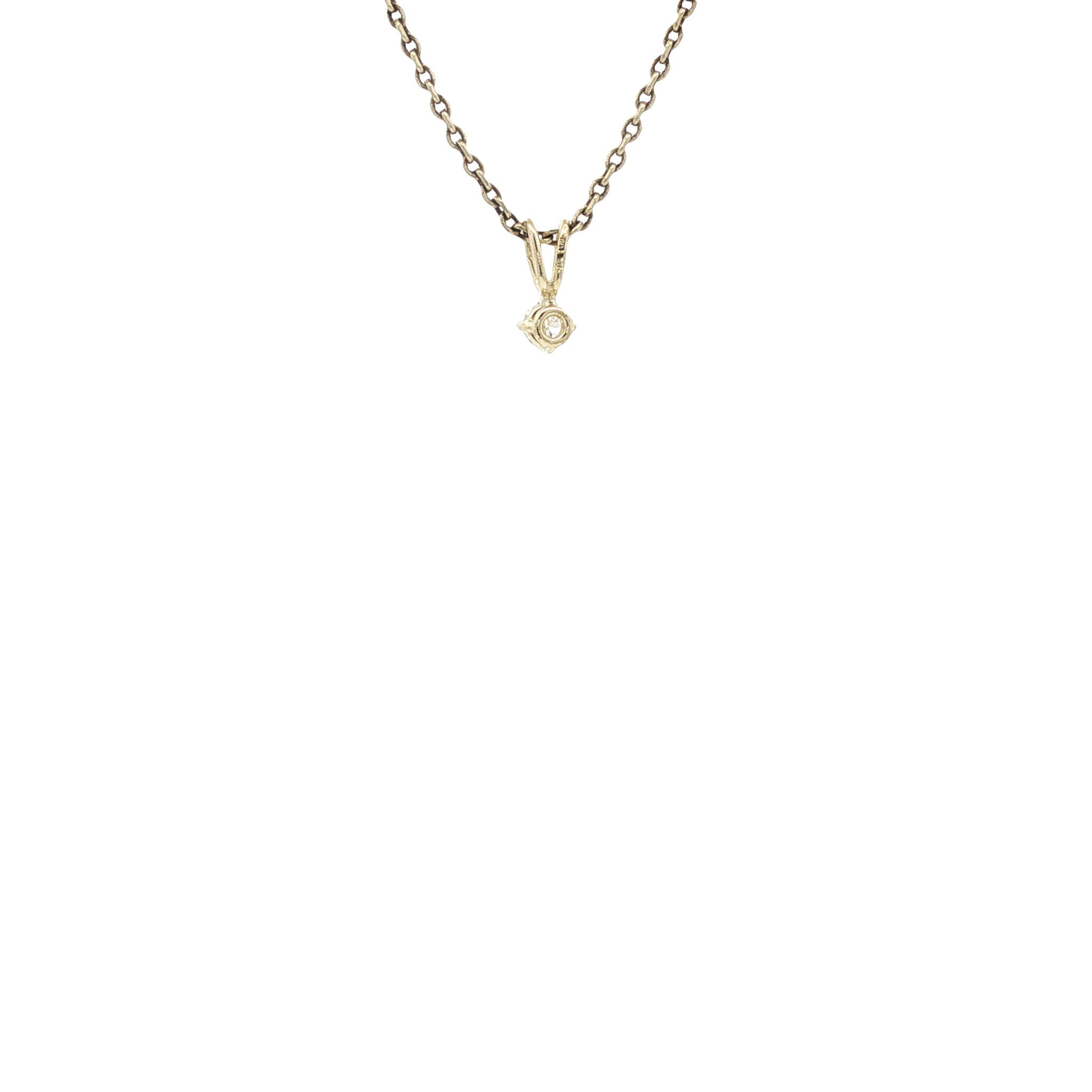 Gouden solitair hanger met diamant 14 karaat