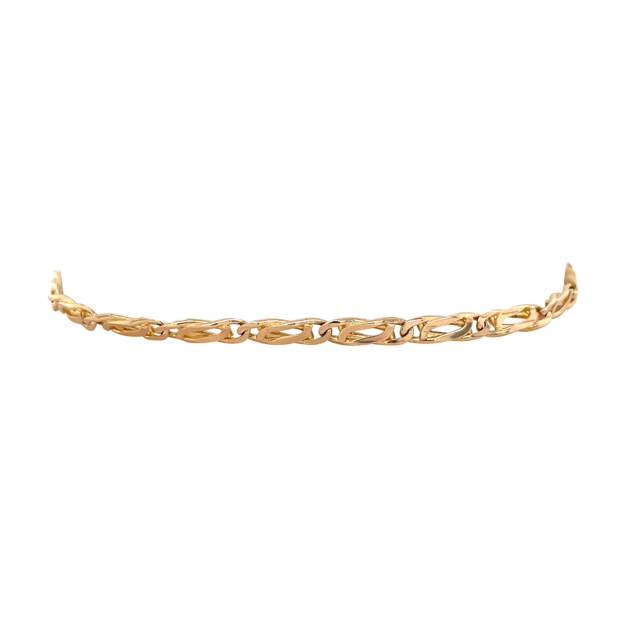 Gold bracelet hawk's eye 21.5 cm 14 karat