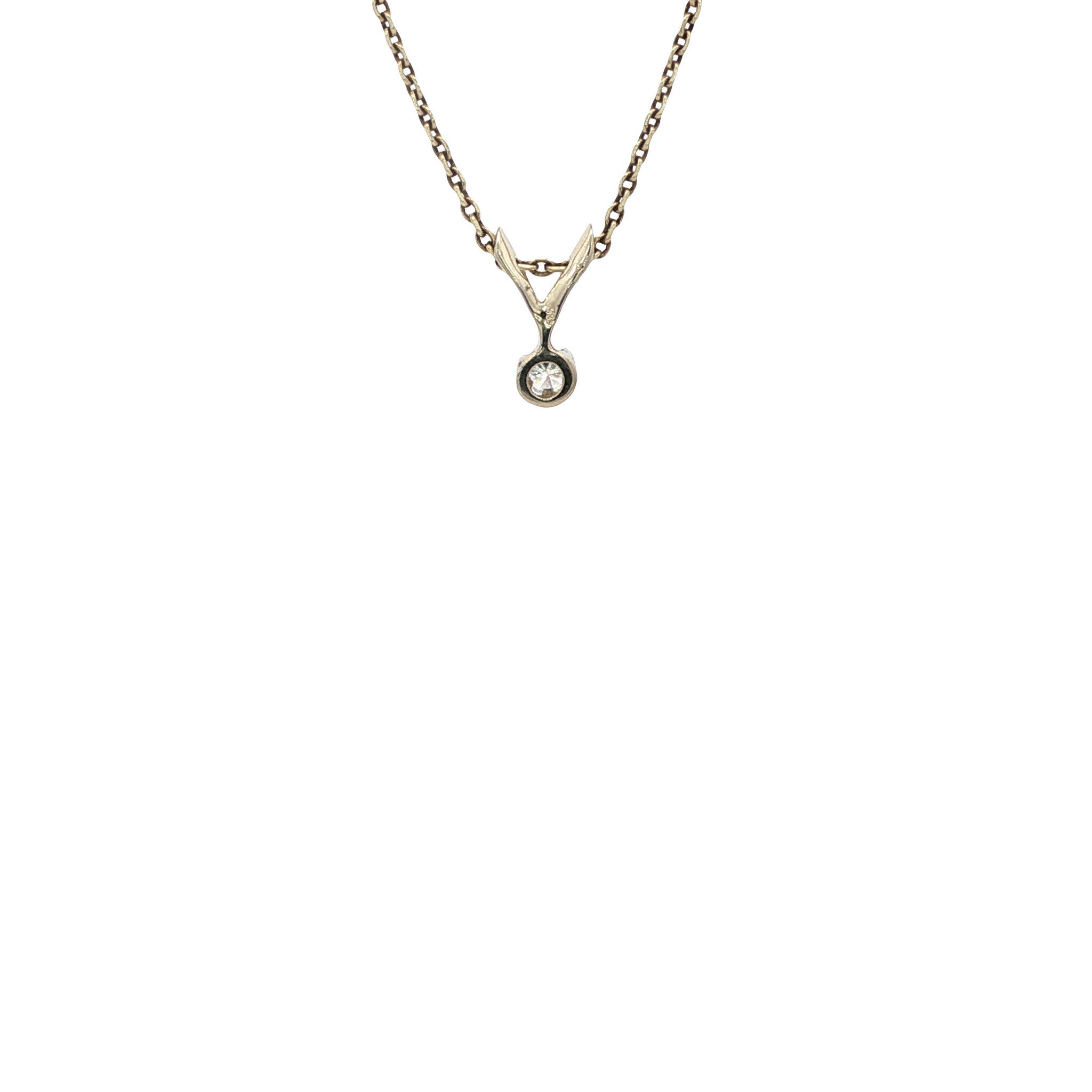 Witgouden hanger met diamant 14 karaat