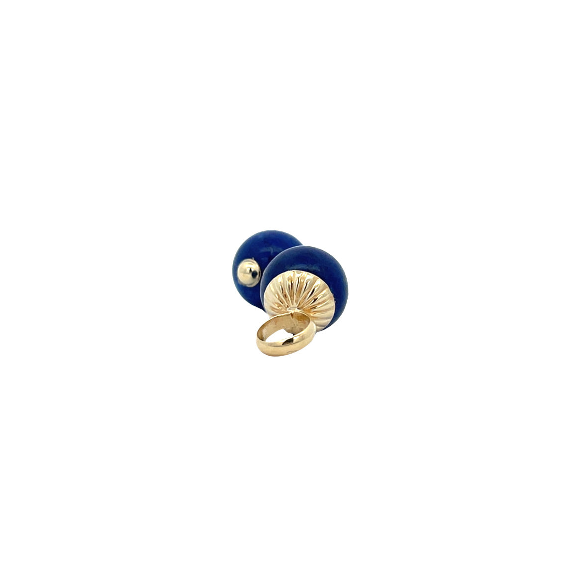 Gouden creoolhangers met lapis lazuli 14 karaat