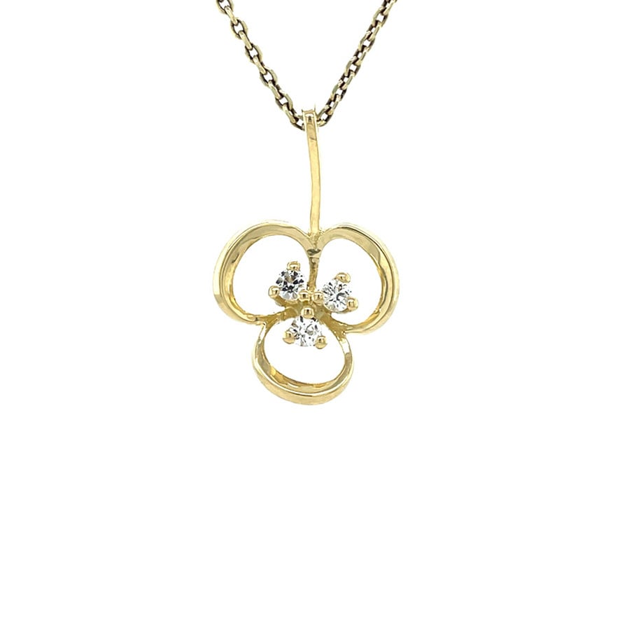 Gold pendant with zirconia 14 karat