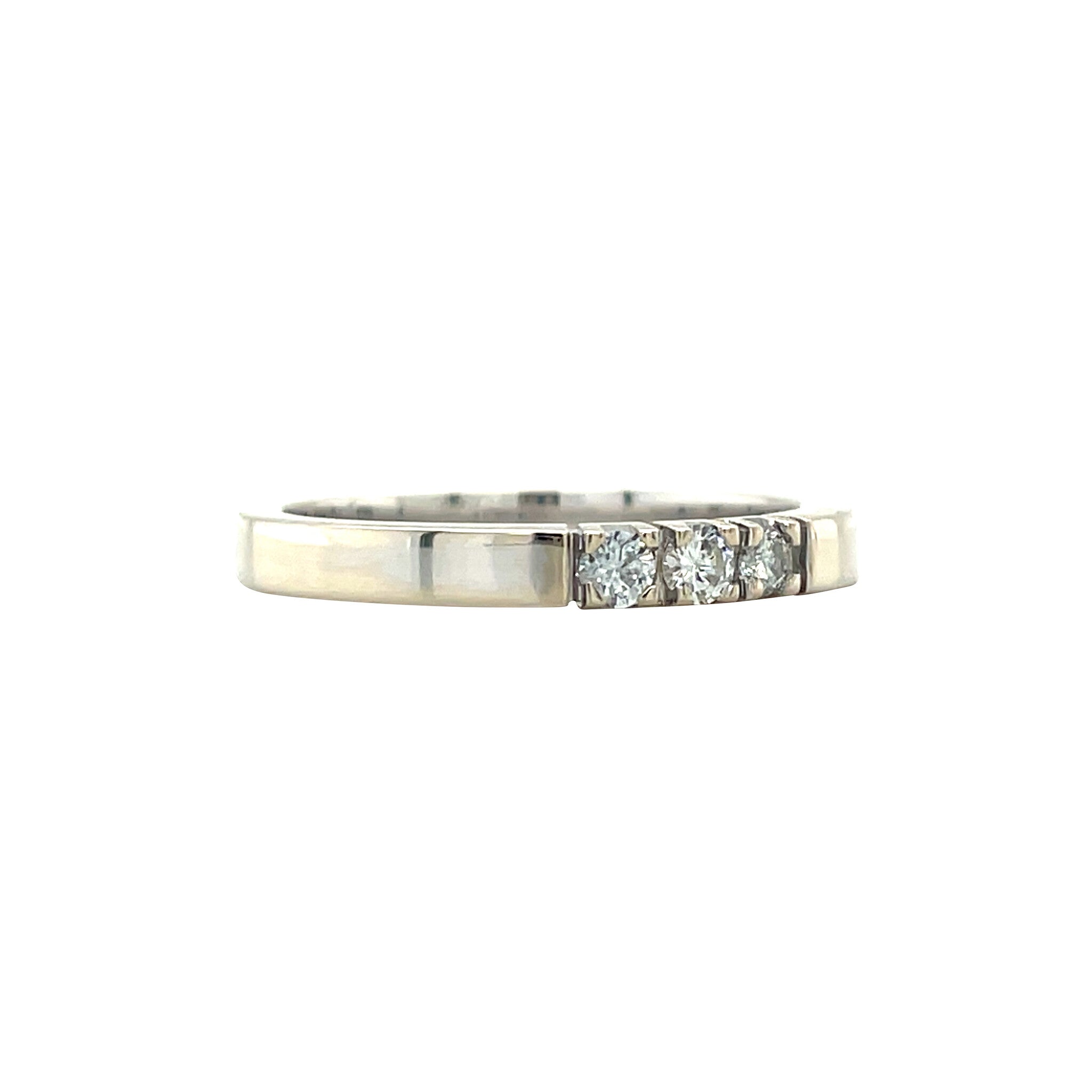 White gold memory ring with diamond 14 karat