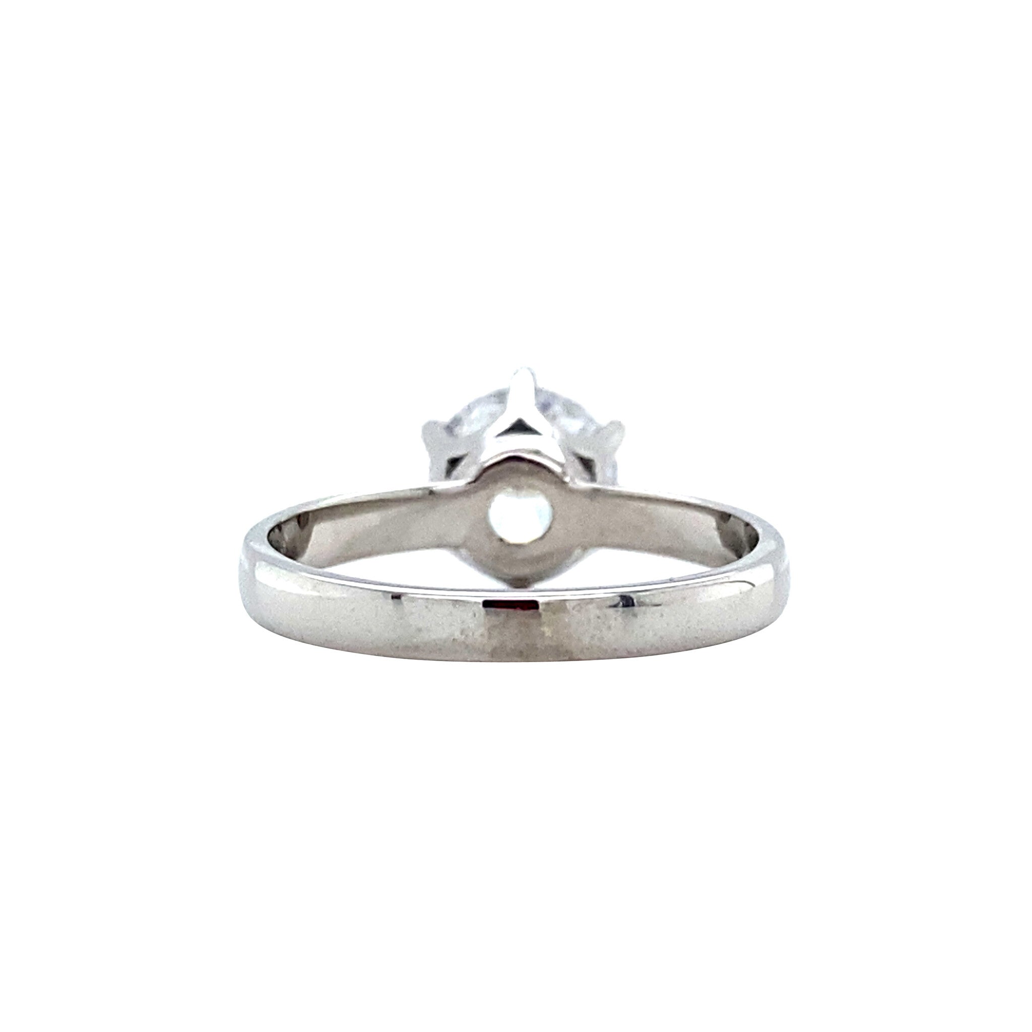 White gold solitaire ring with zirconia 14 karat