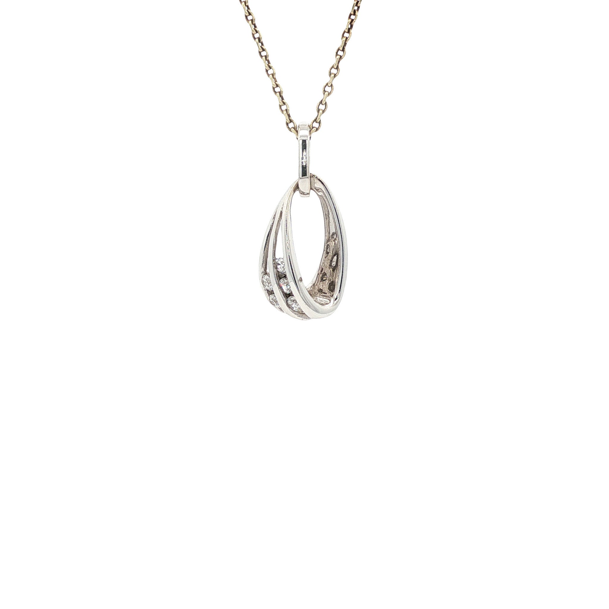 White gold pendant with zirconia 14 karat