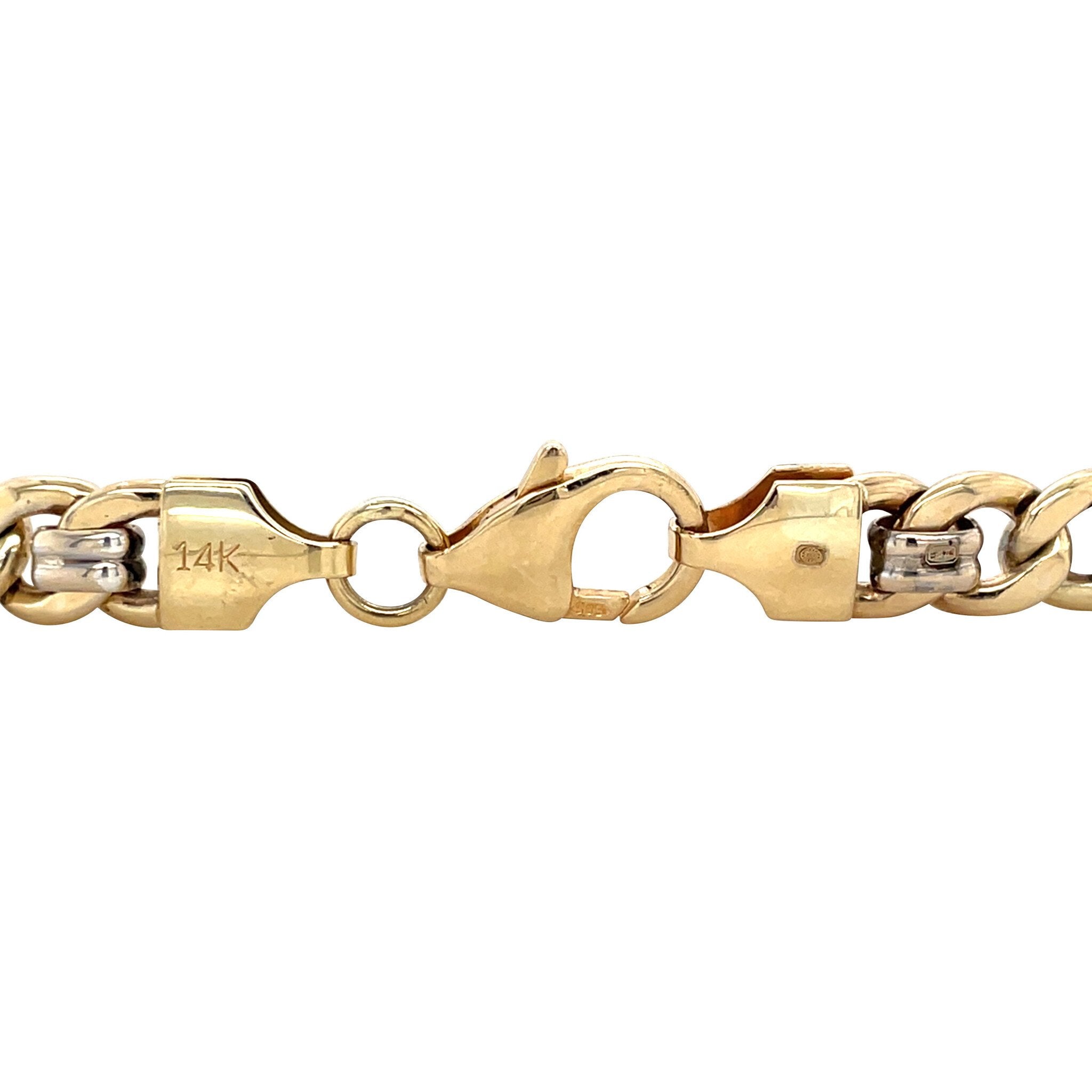 Gold gourmet bracelet 21.5 cm 14 karat/925
