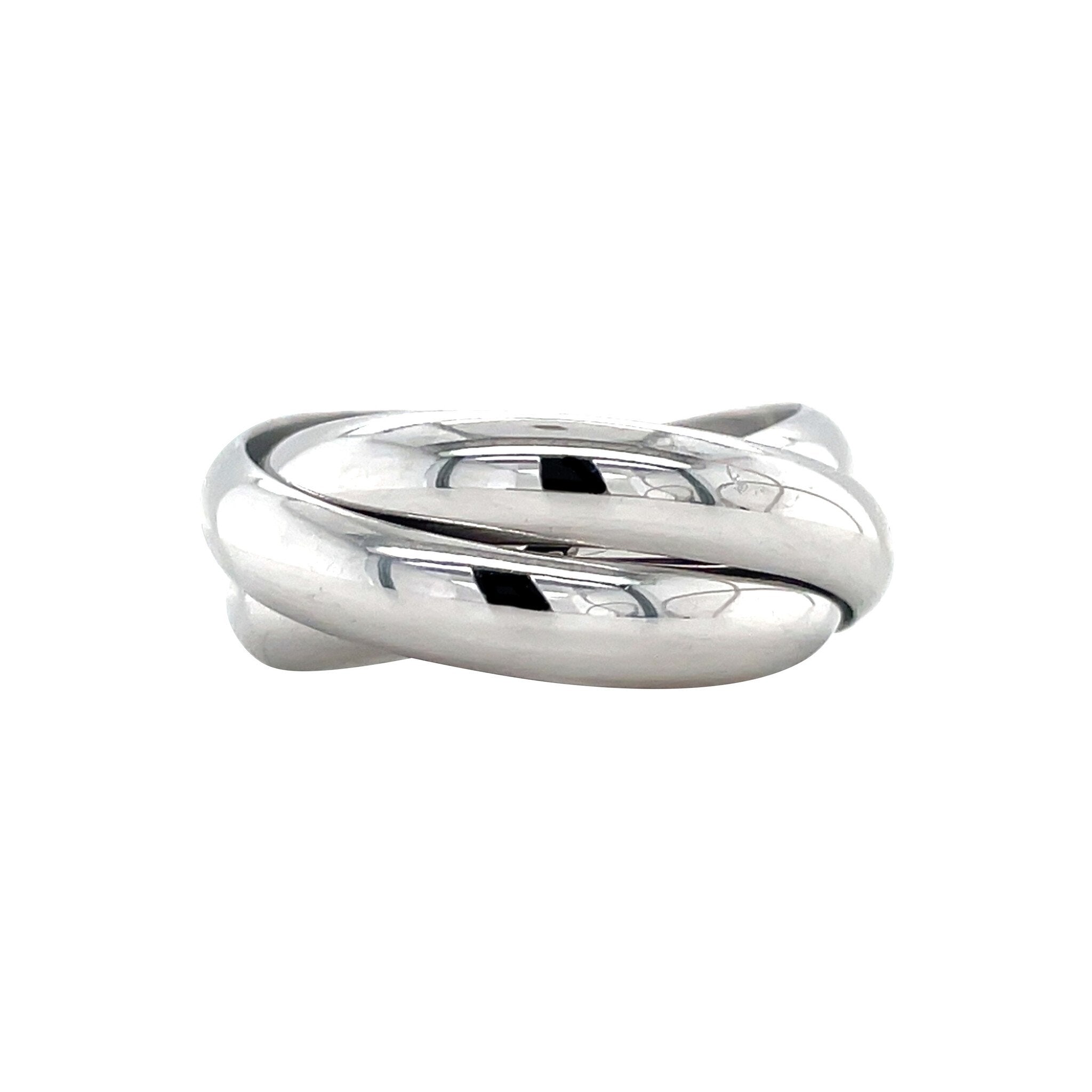 White gold trinity ring 18 kt