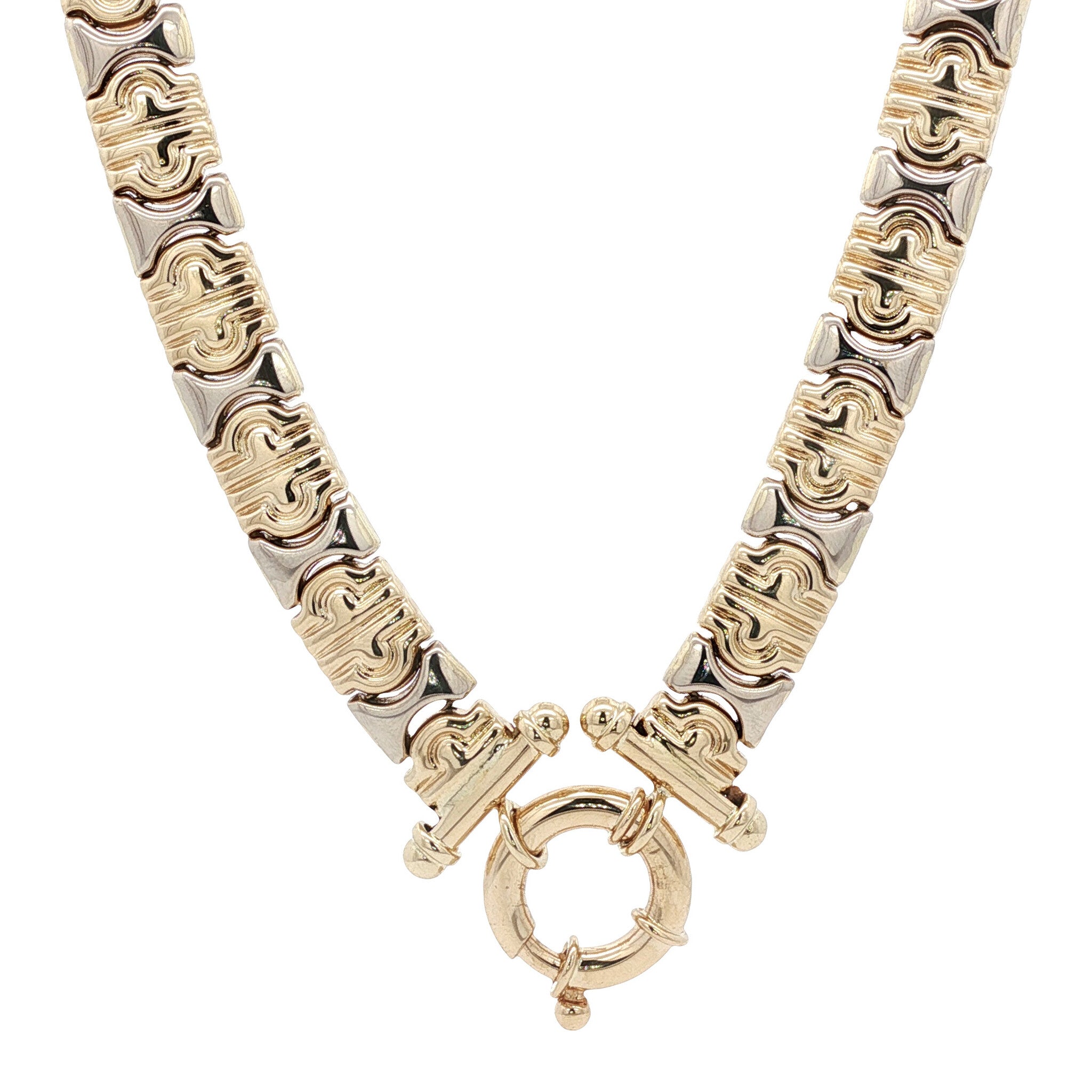 Gold choker bicolour 44 cm 14 karat