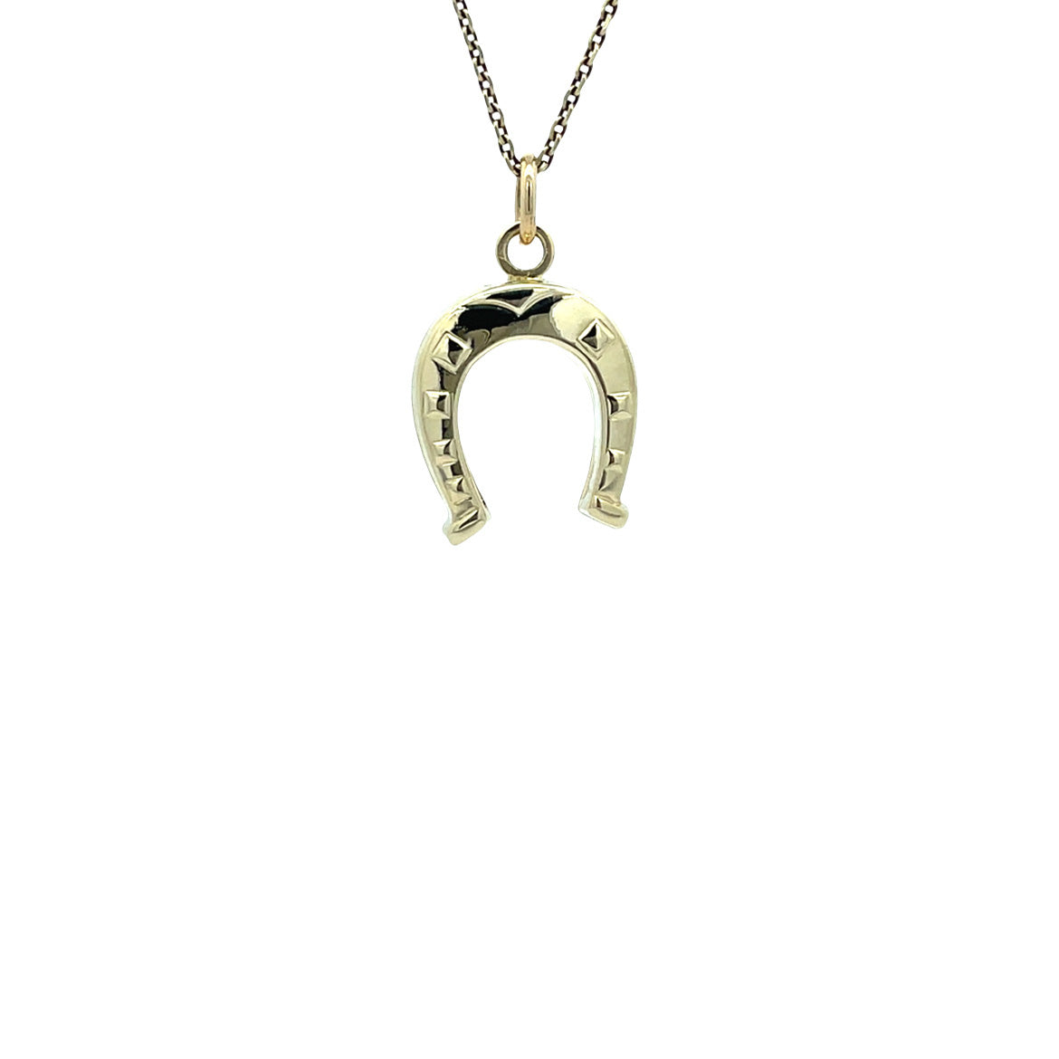 Gold horseshoe pendant 14 karat
