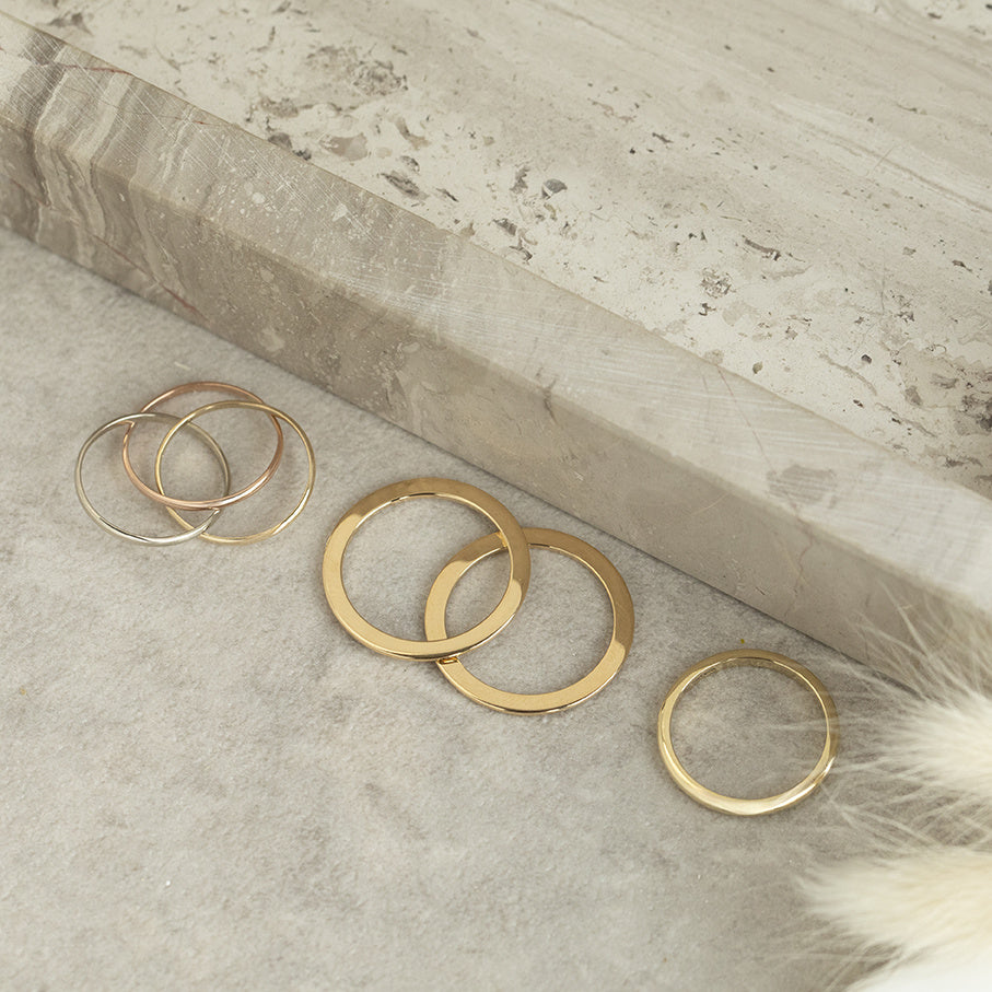 Tricolour gold trinity ring 14 karat