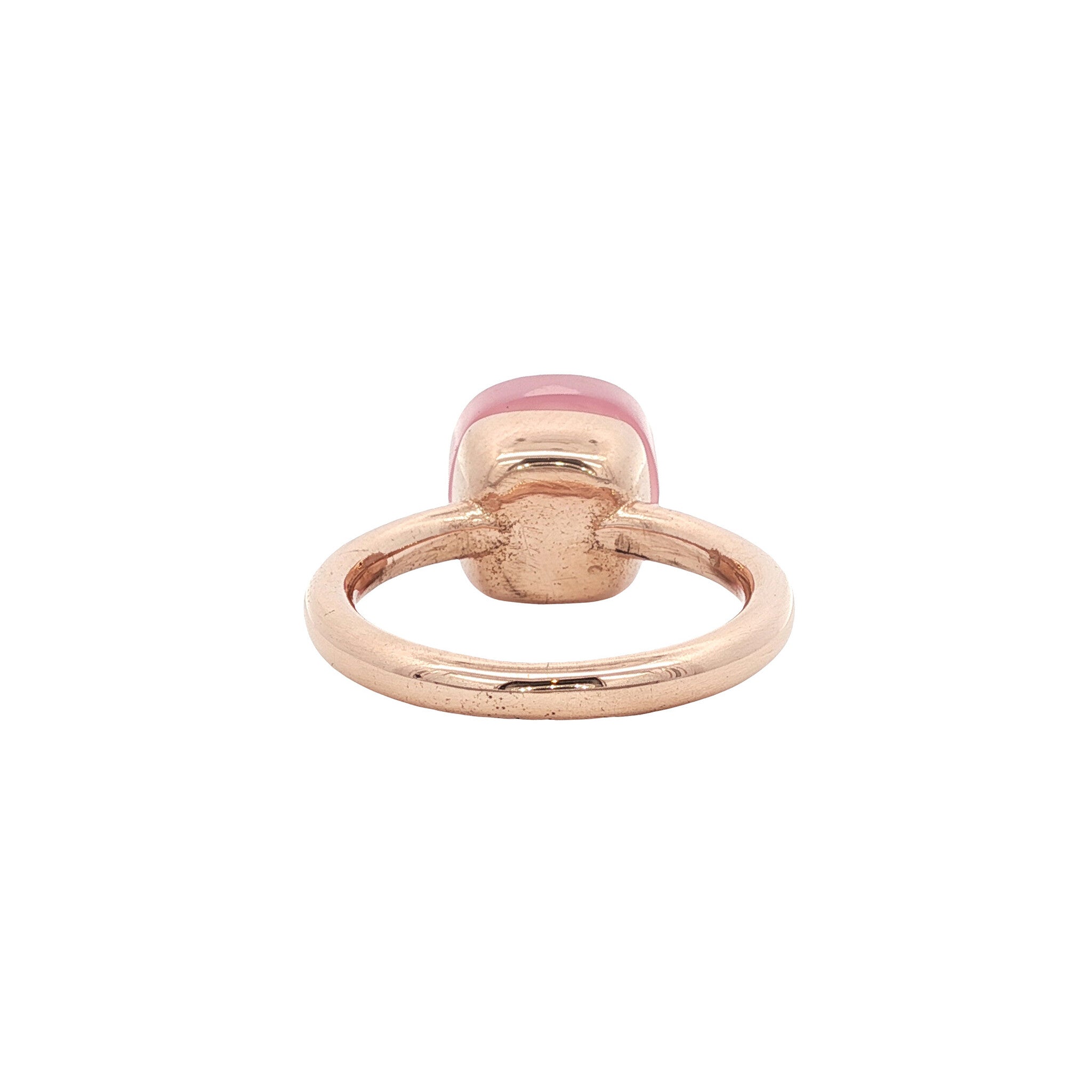 Rosegouden ring met glas 14 karaat