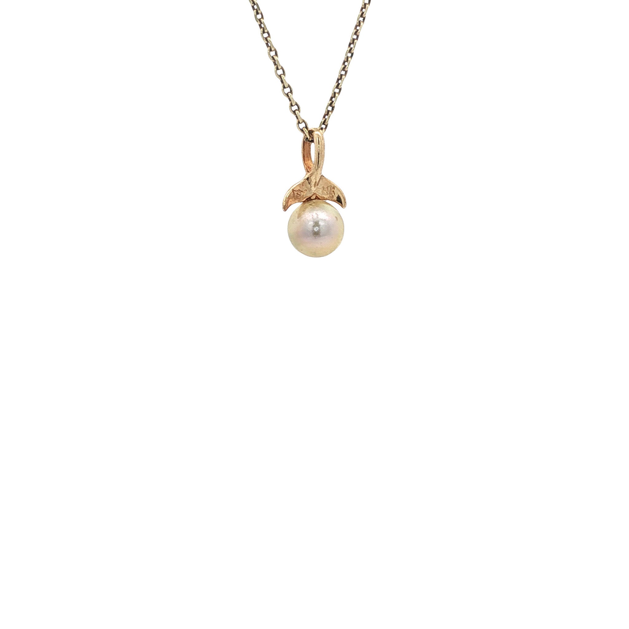 Gold pendant with pearl 14