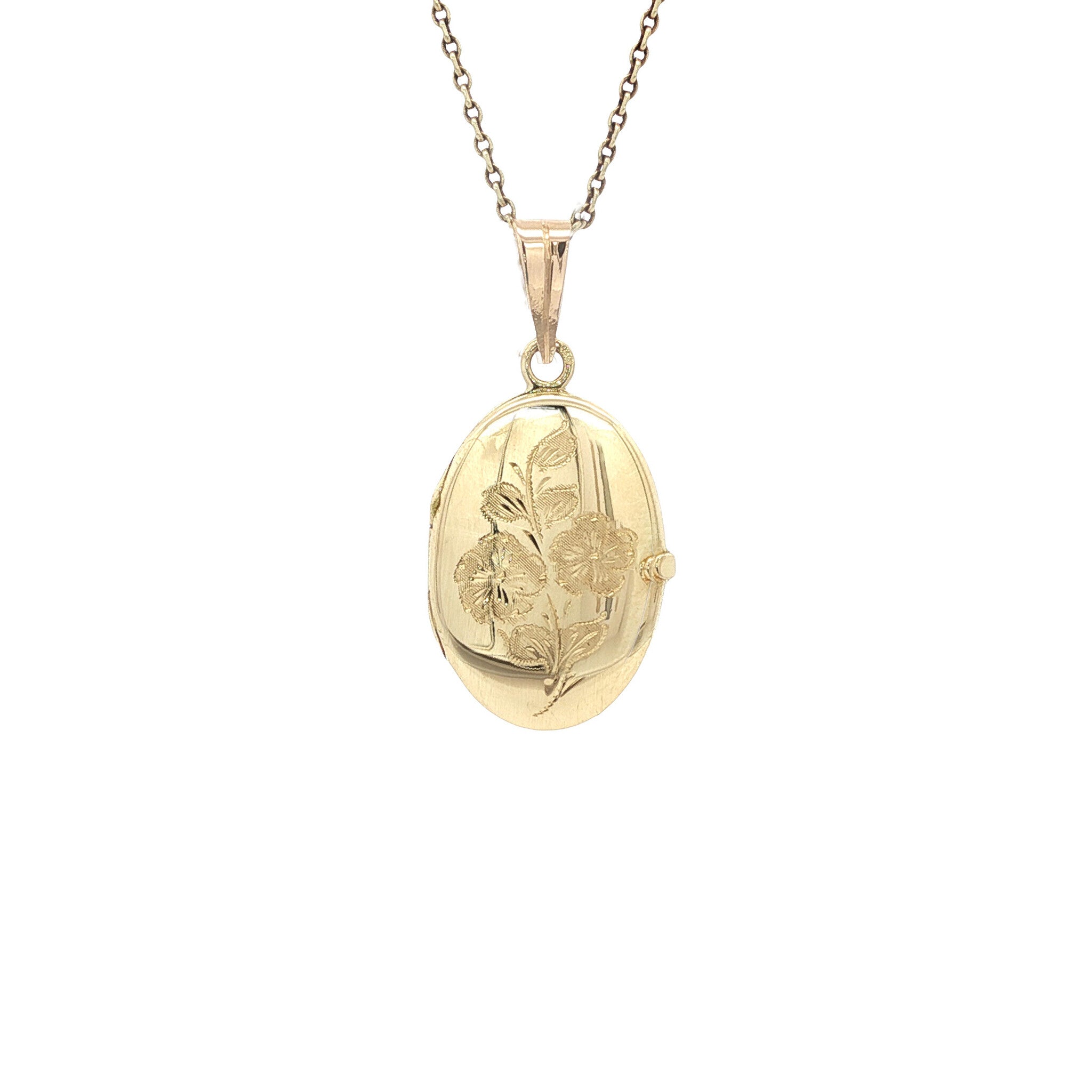 Gouden medaillon met gravure 14 karaat