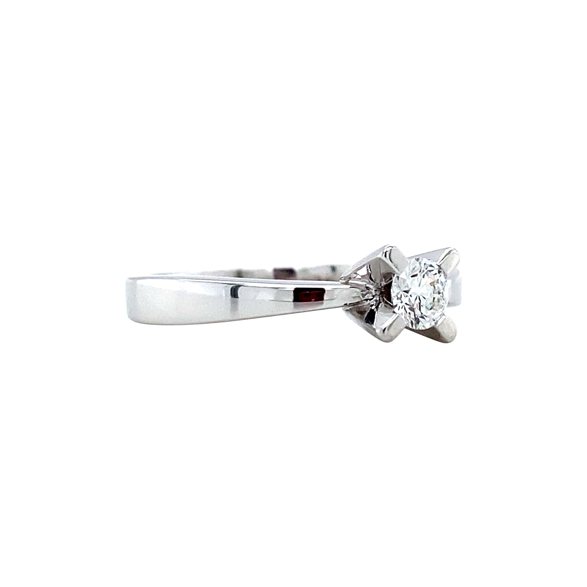 Witgouden solitair ring met diamant 18 karaat