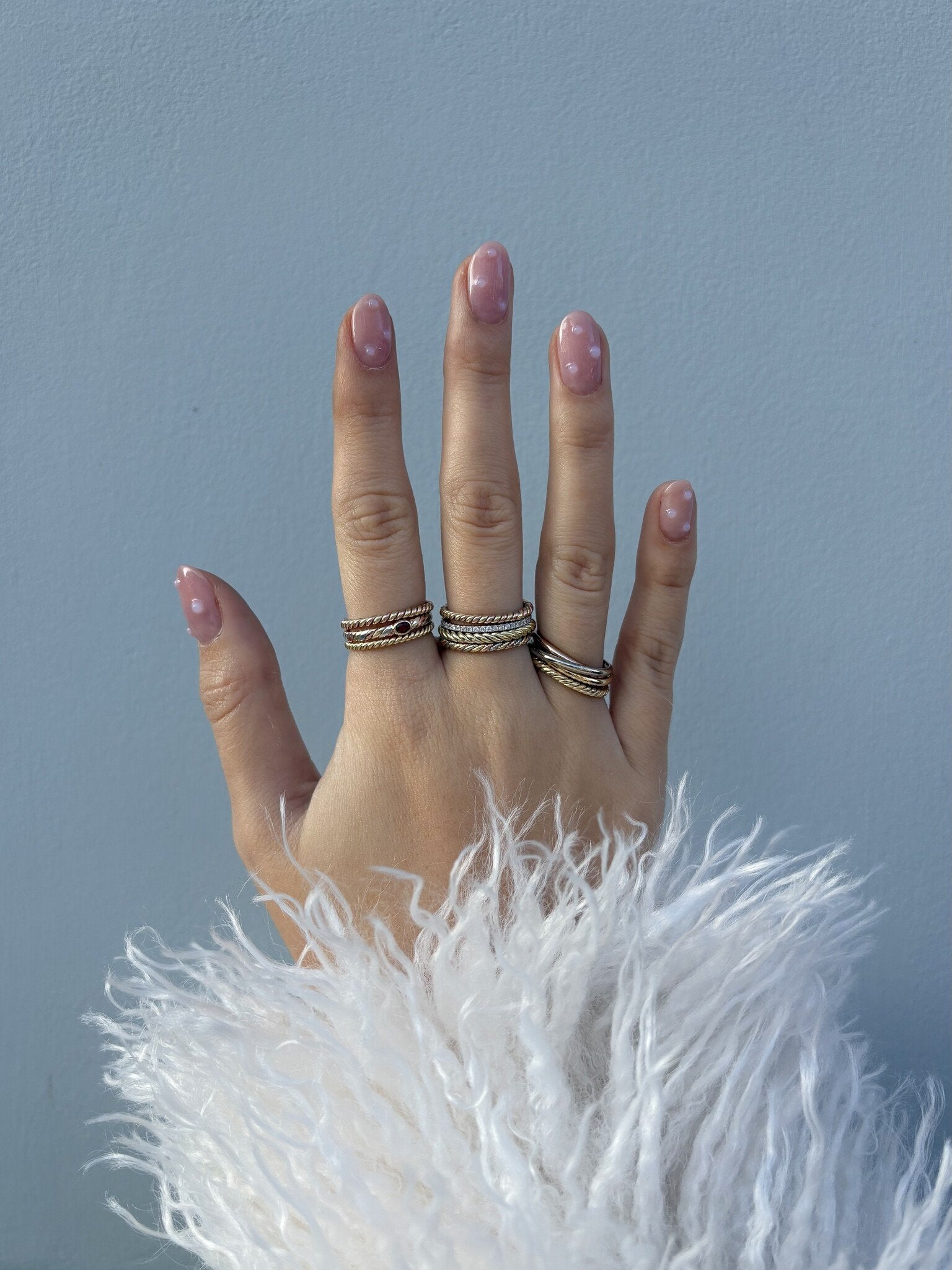 Tricolour gold ring 14 karat