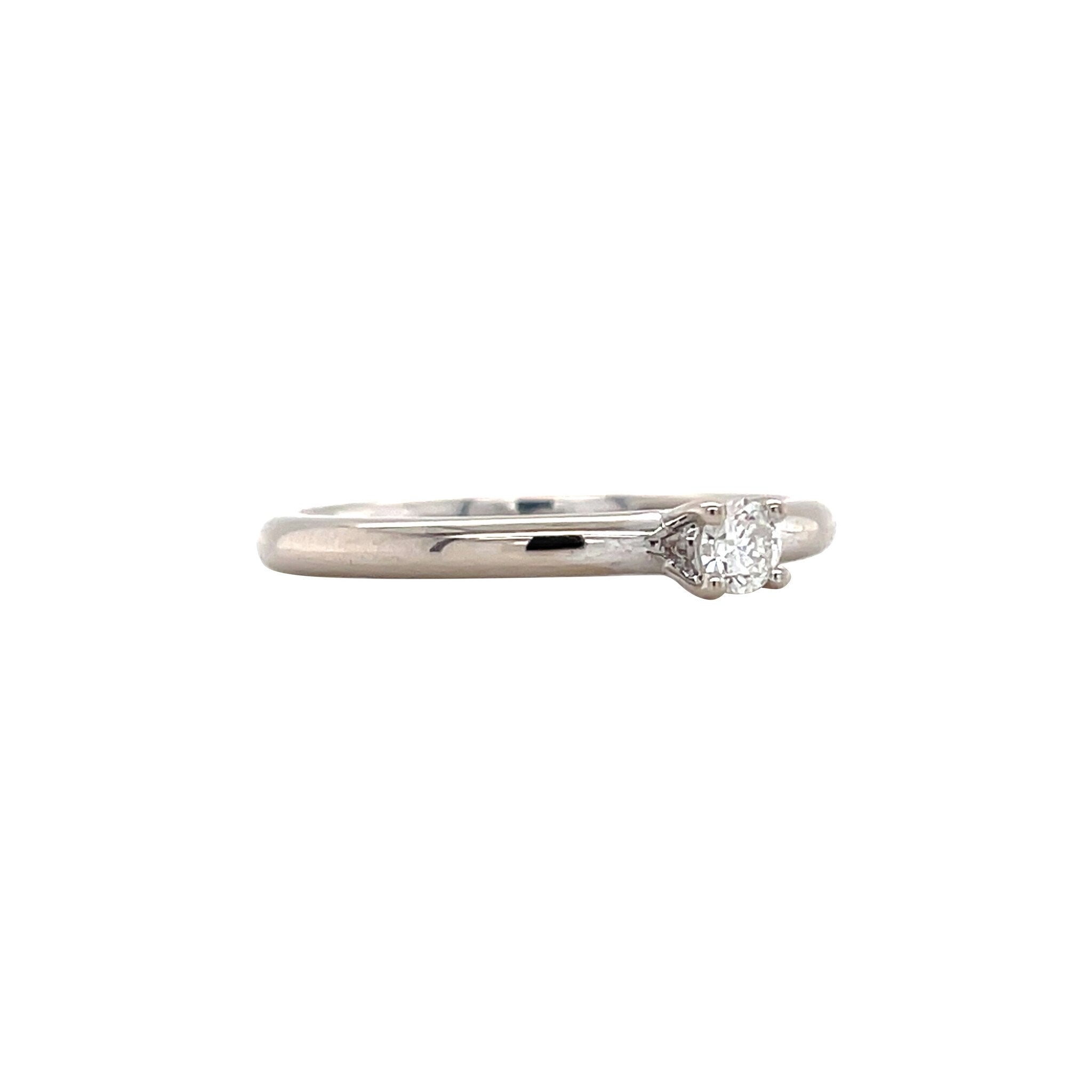 White gold solitaire ring with diamond 14 karat