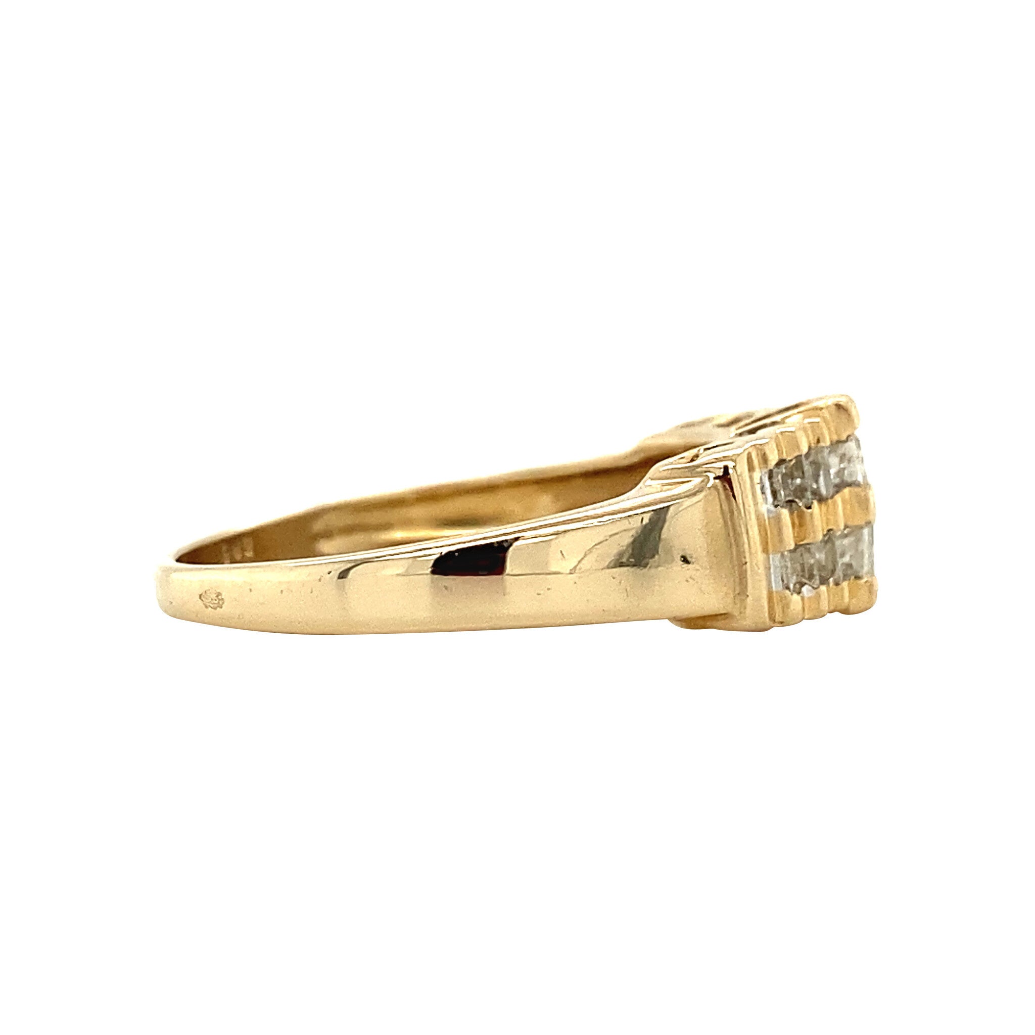 Gold step ring with diamond 14 karat