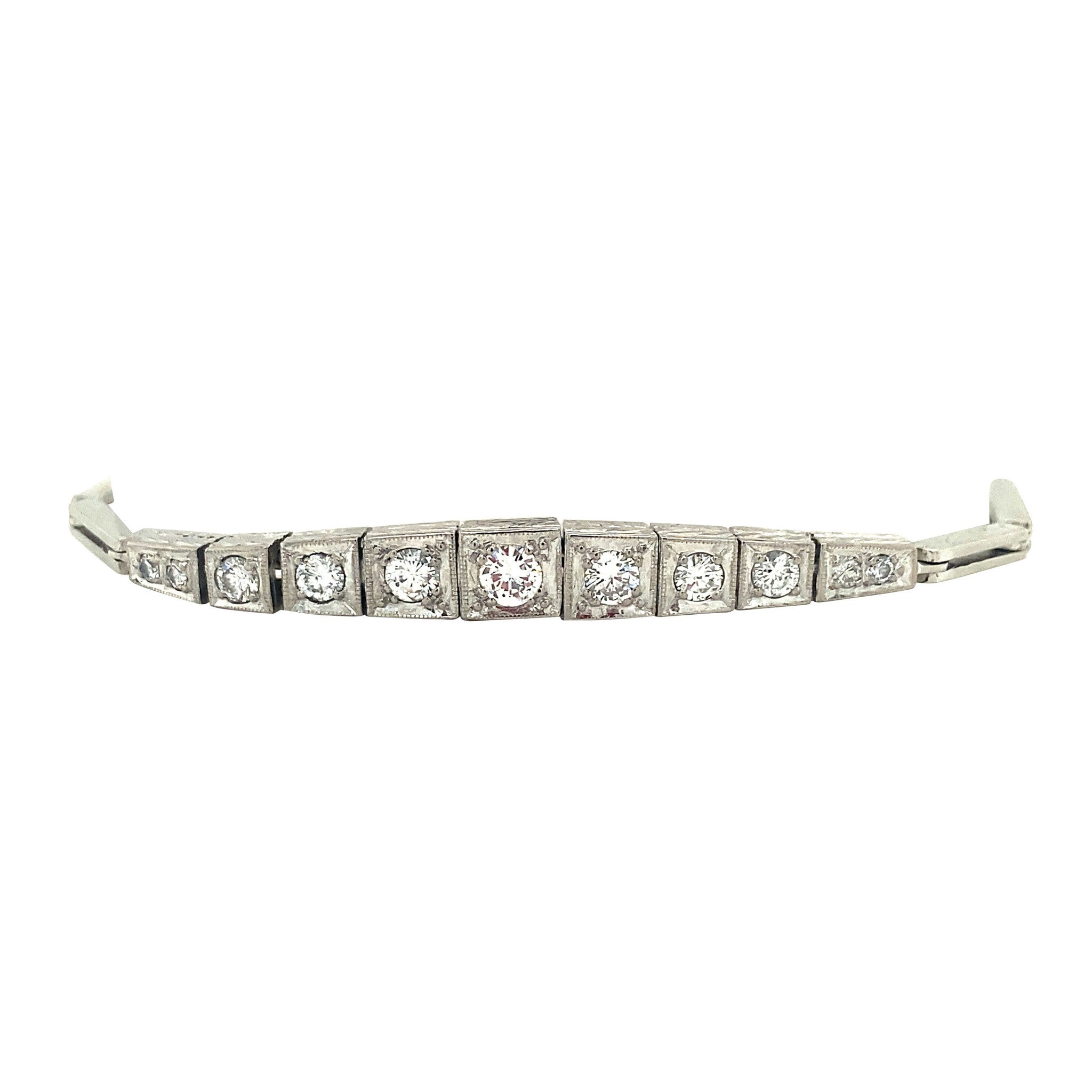 White gold bracelet with diamond 14 kt