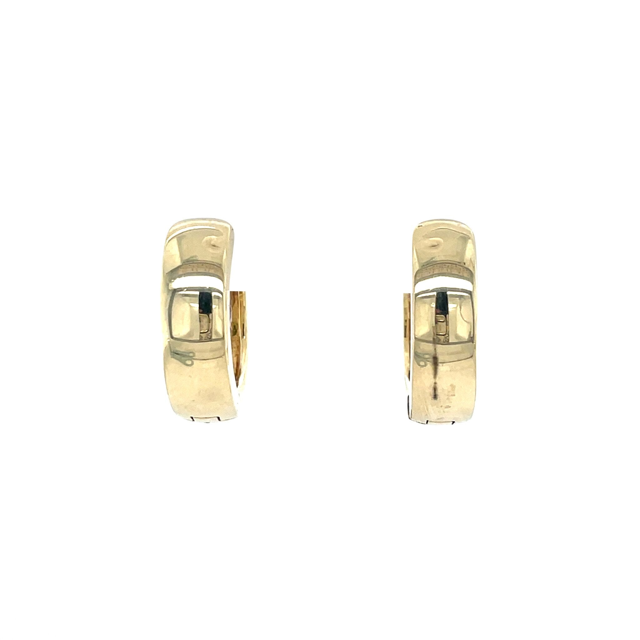 Gold hinged hoop earrings with zirconia 14 karat