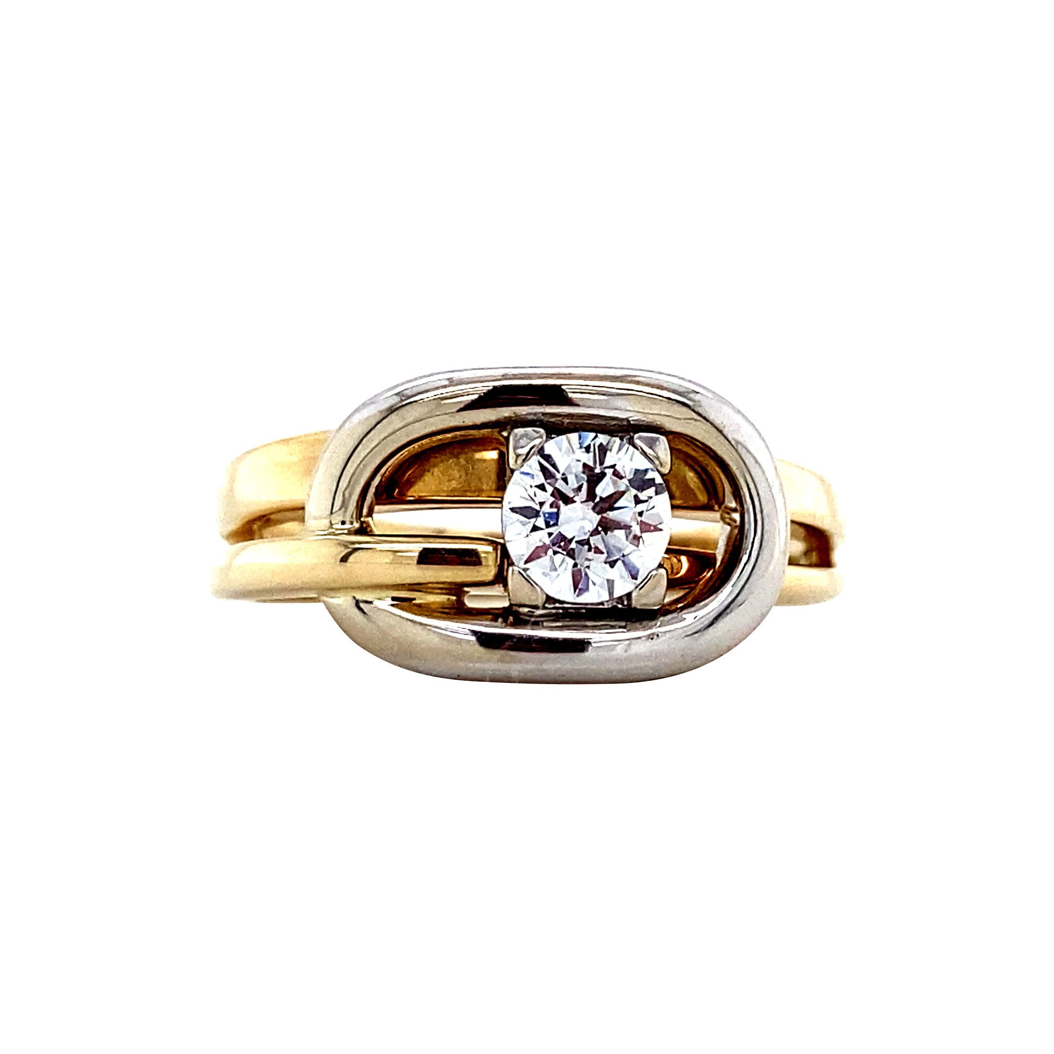 Gold ring with zirconia 14 kt