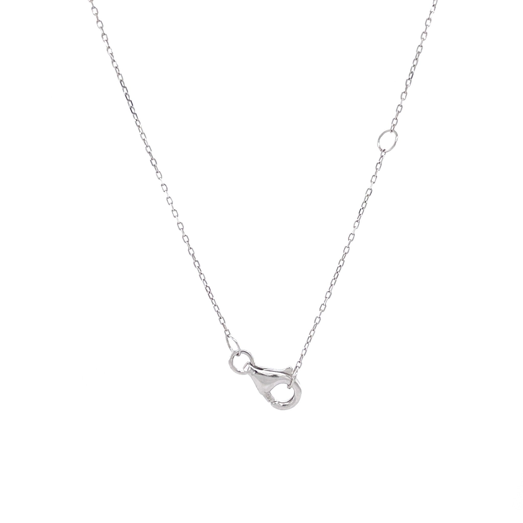 White gold solitaire necklace with diamond 14 kt