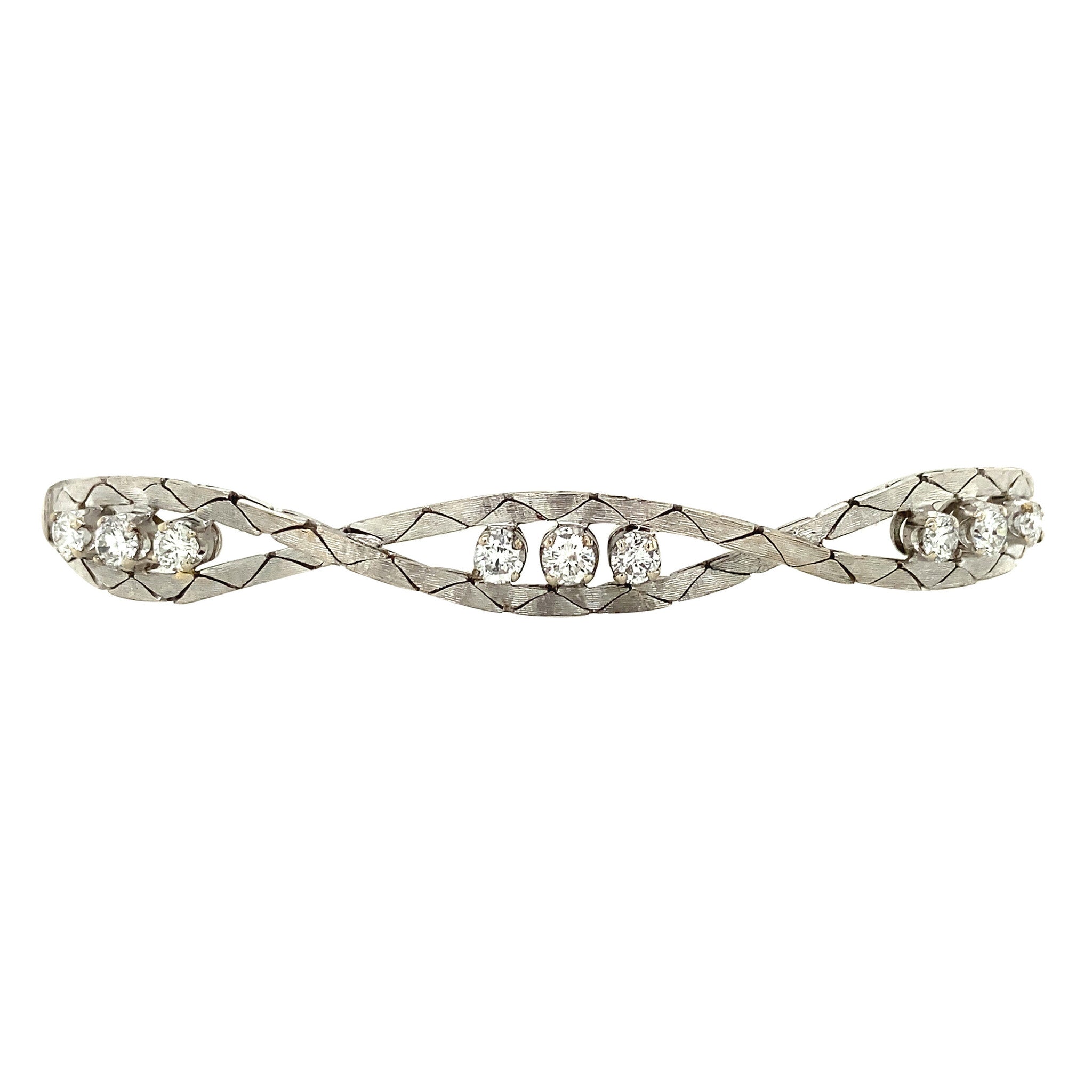 White gold bracelet with diamond 14 kt