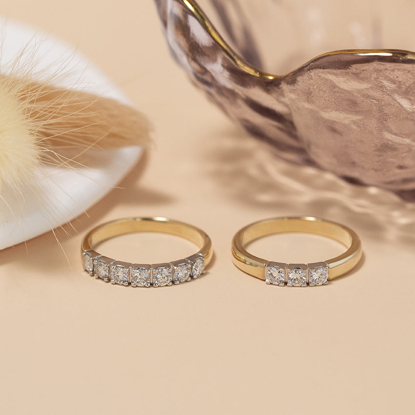 Gold memory ring with diamond 14 karat*new