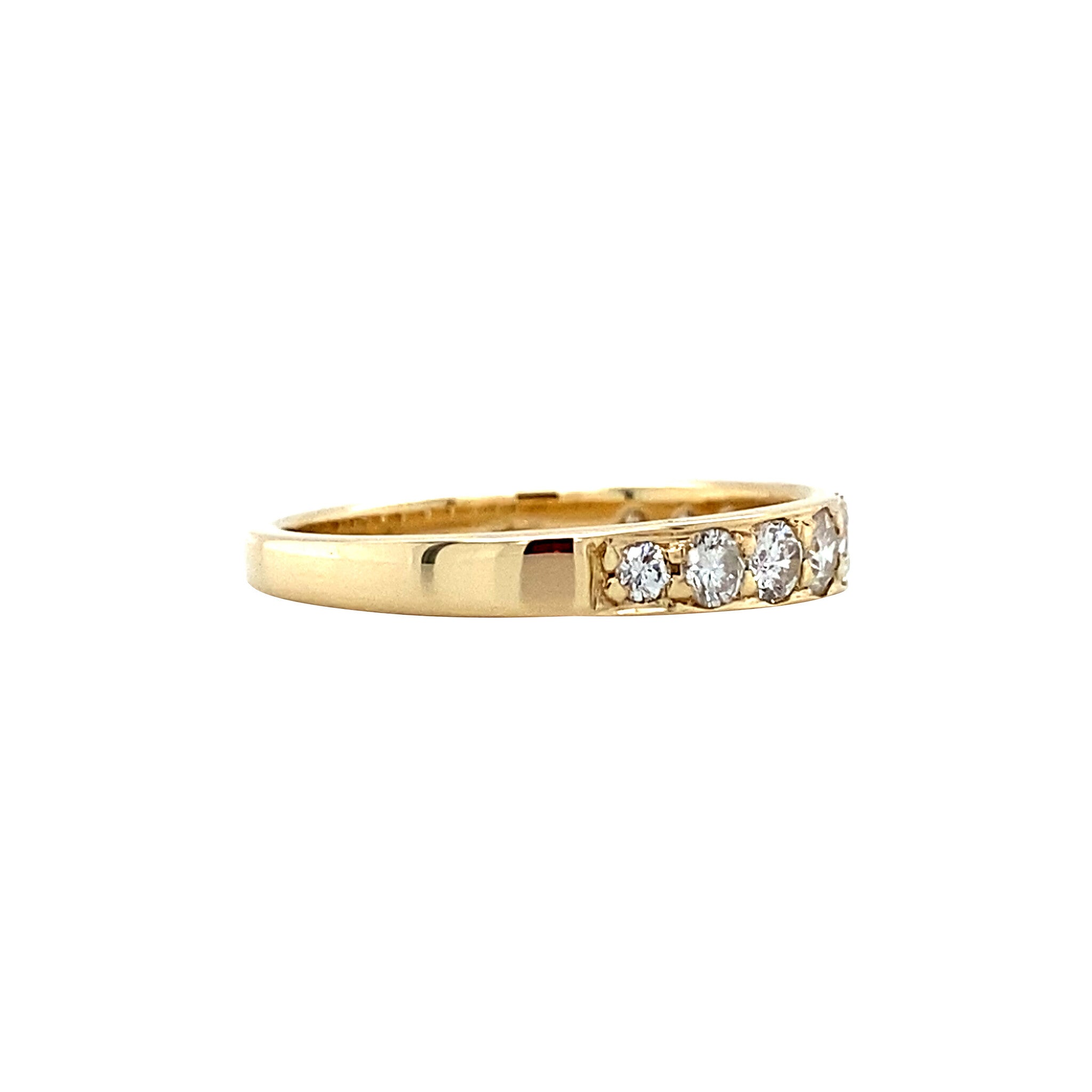 Gold row ring with diamond 14 karat