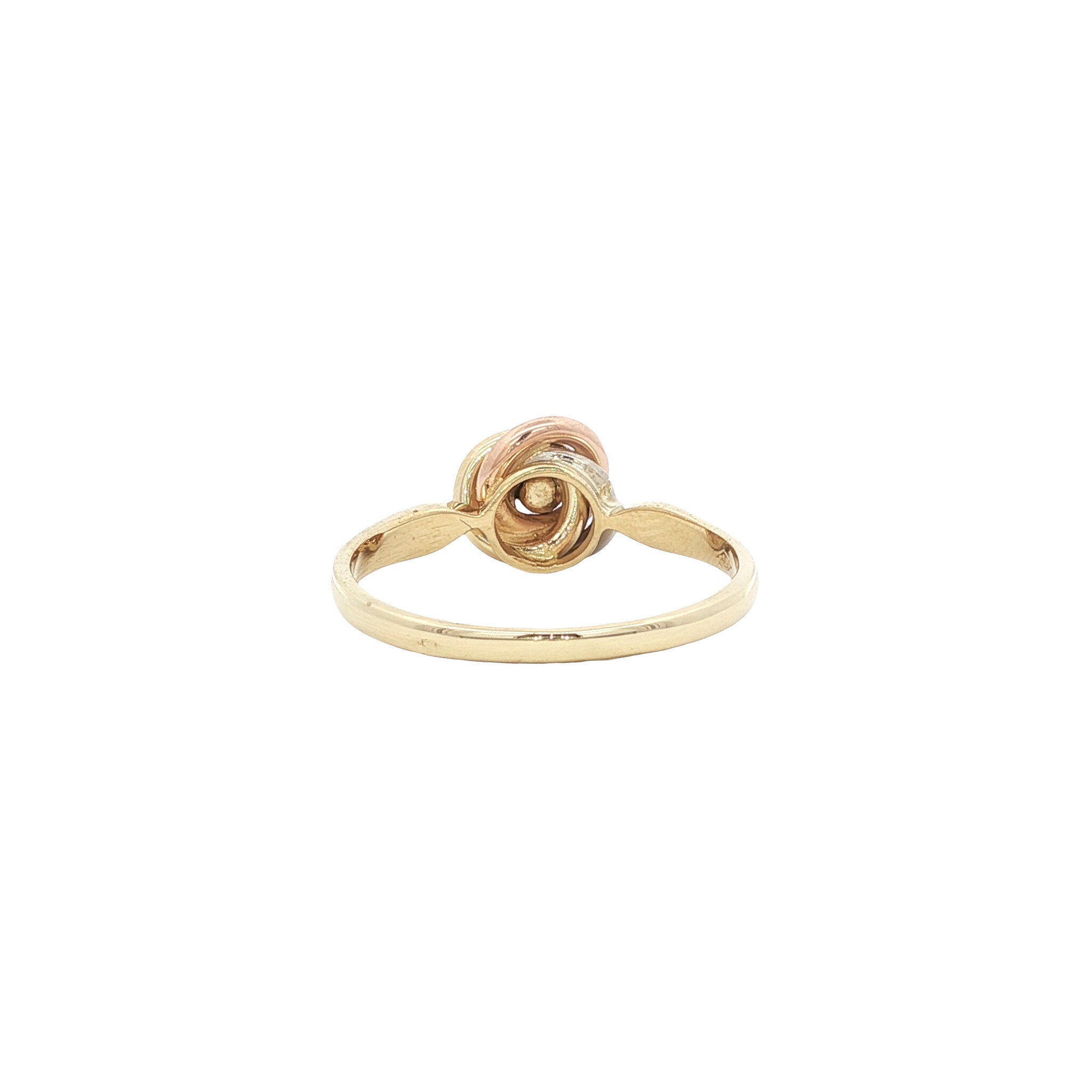 Tricolour gold ring with diamond 14 karat