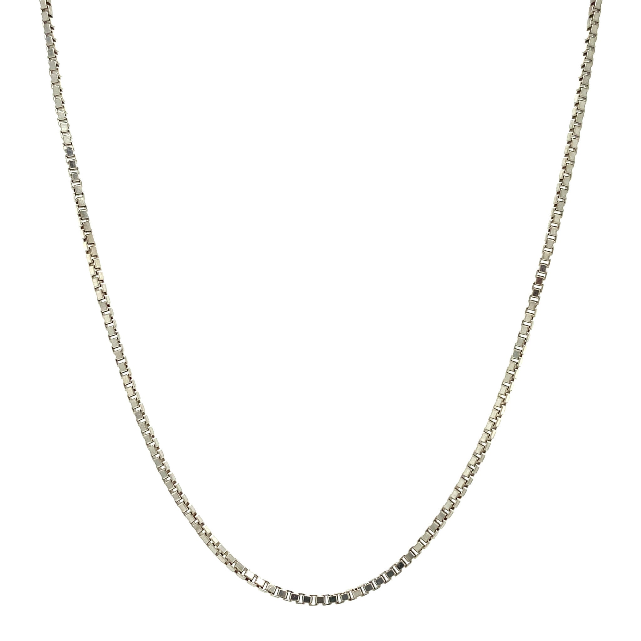 White gold long necklace Venetian 36 cm 14 kt