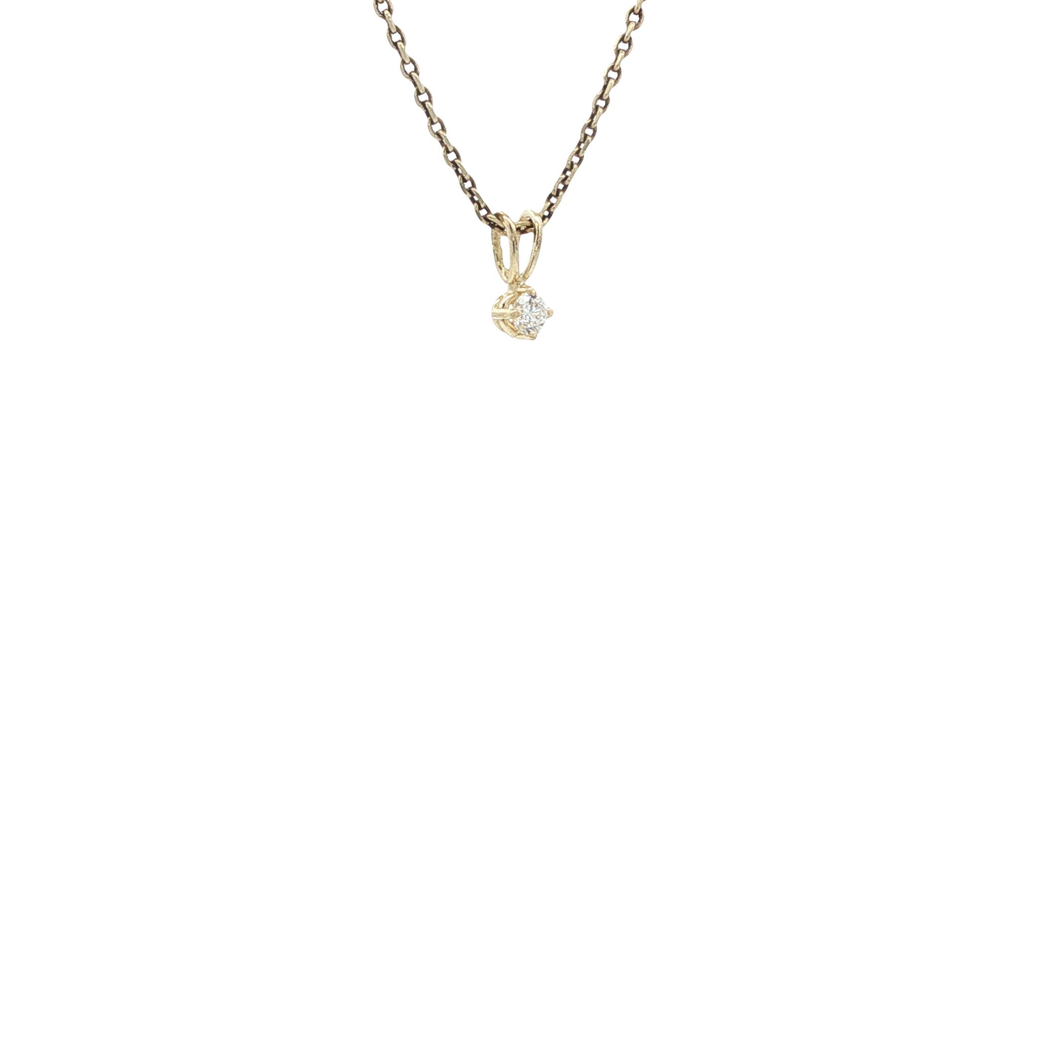 Gouden solitair hanger met diamant 14 karaat