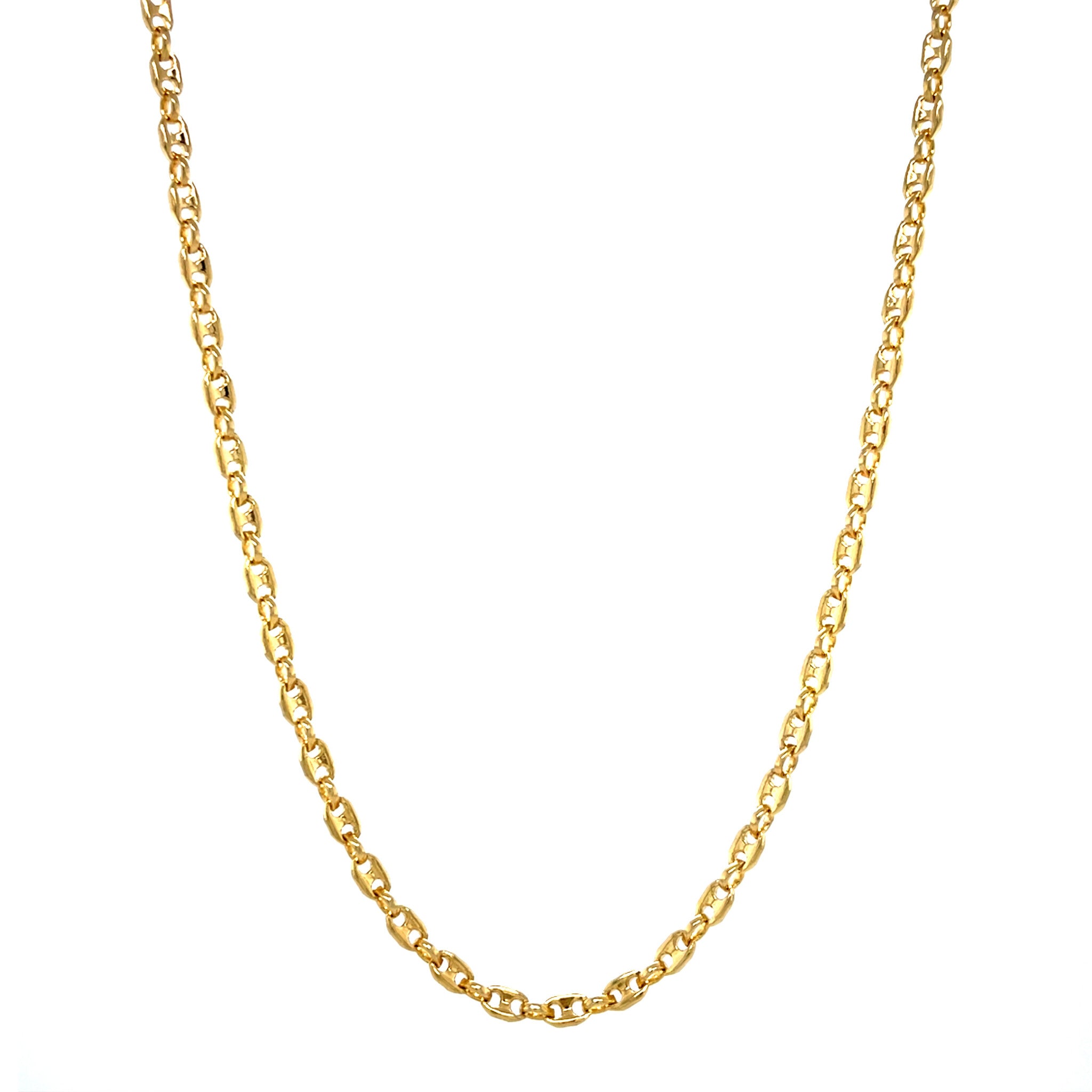 Gold double anchor necklace 50 cm 14 karat