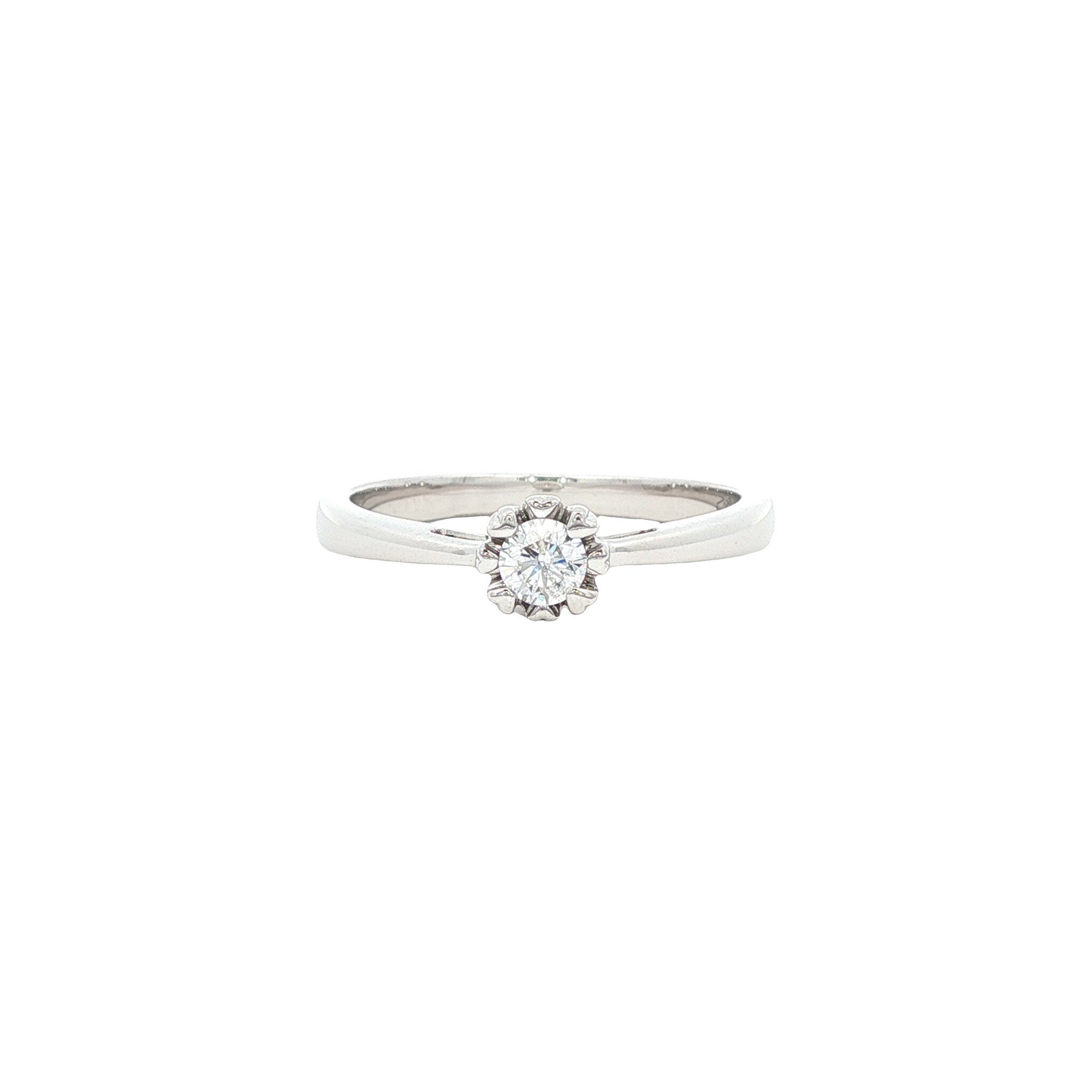 Witgouden solitair ring met diamant 18 karaat